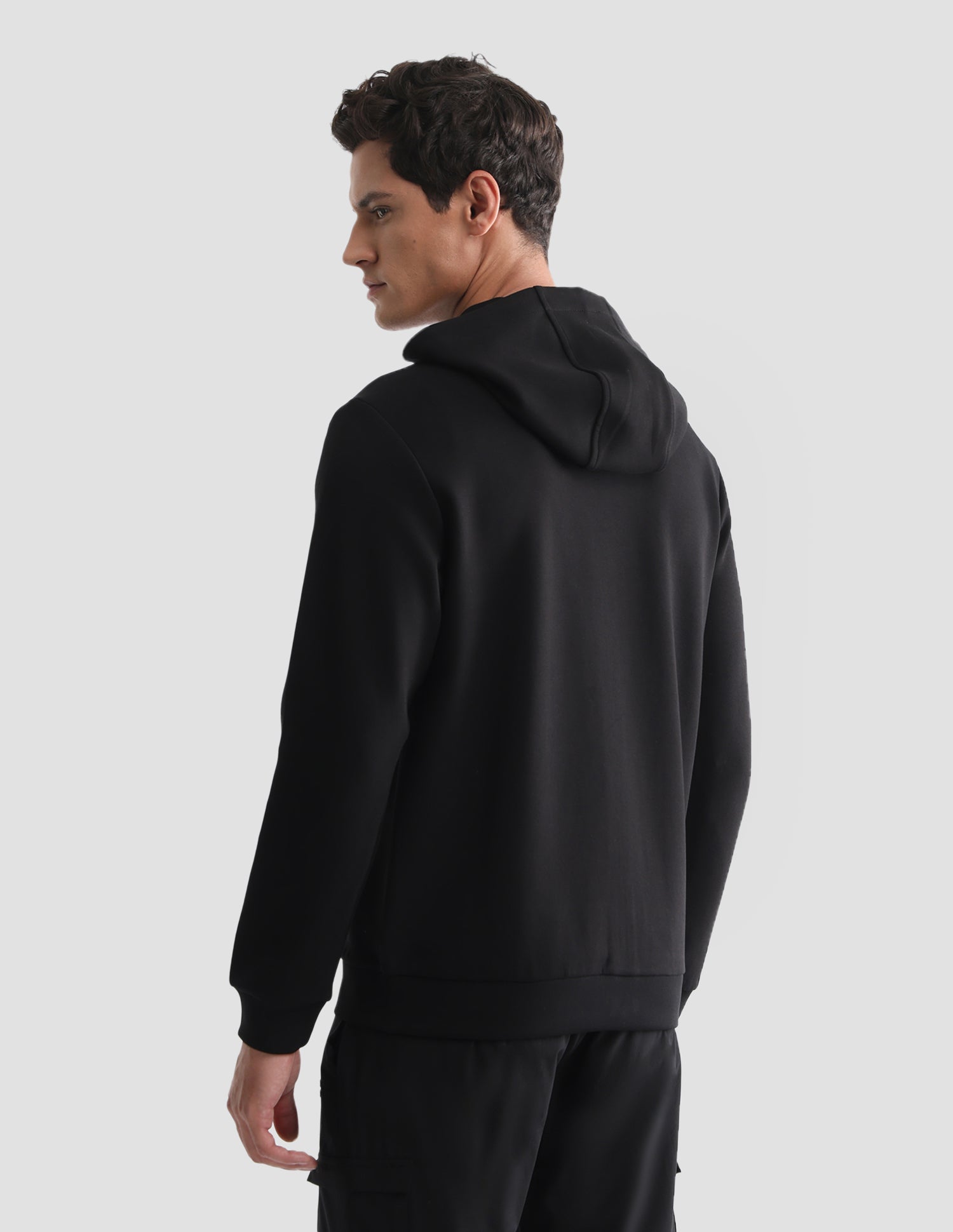 Solid Regular Fit Active Sweatshirt Black - U.S. Polo Assn. India | Large