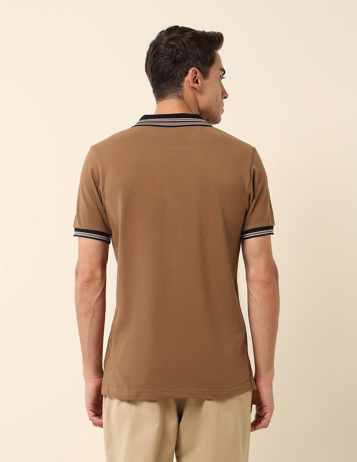Pure Cotton Slim Fit Polo Shirt Brown - U.S. Polo Assn. India | Large