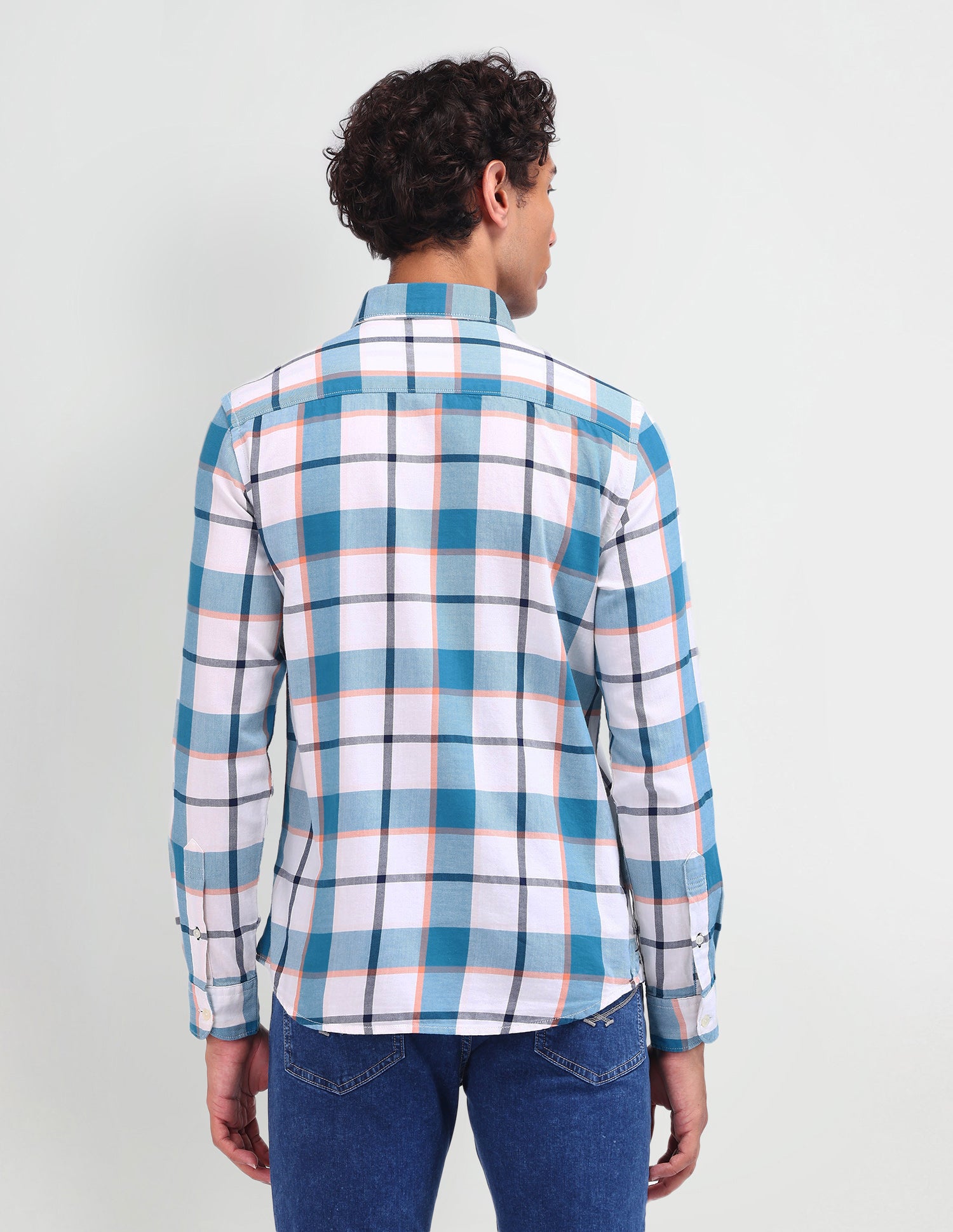 Plaid Checked Slim Fit Shirt Turquoise - U.S. Polo Assn. India | Large