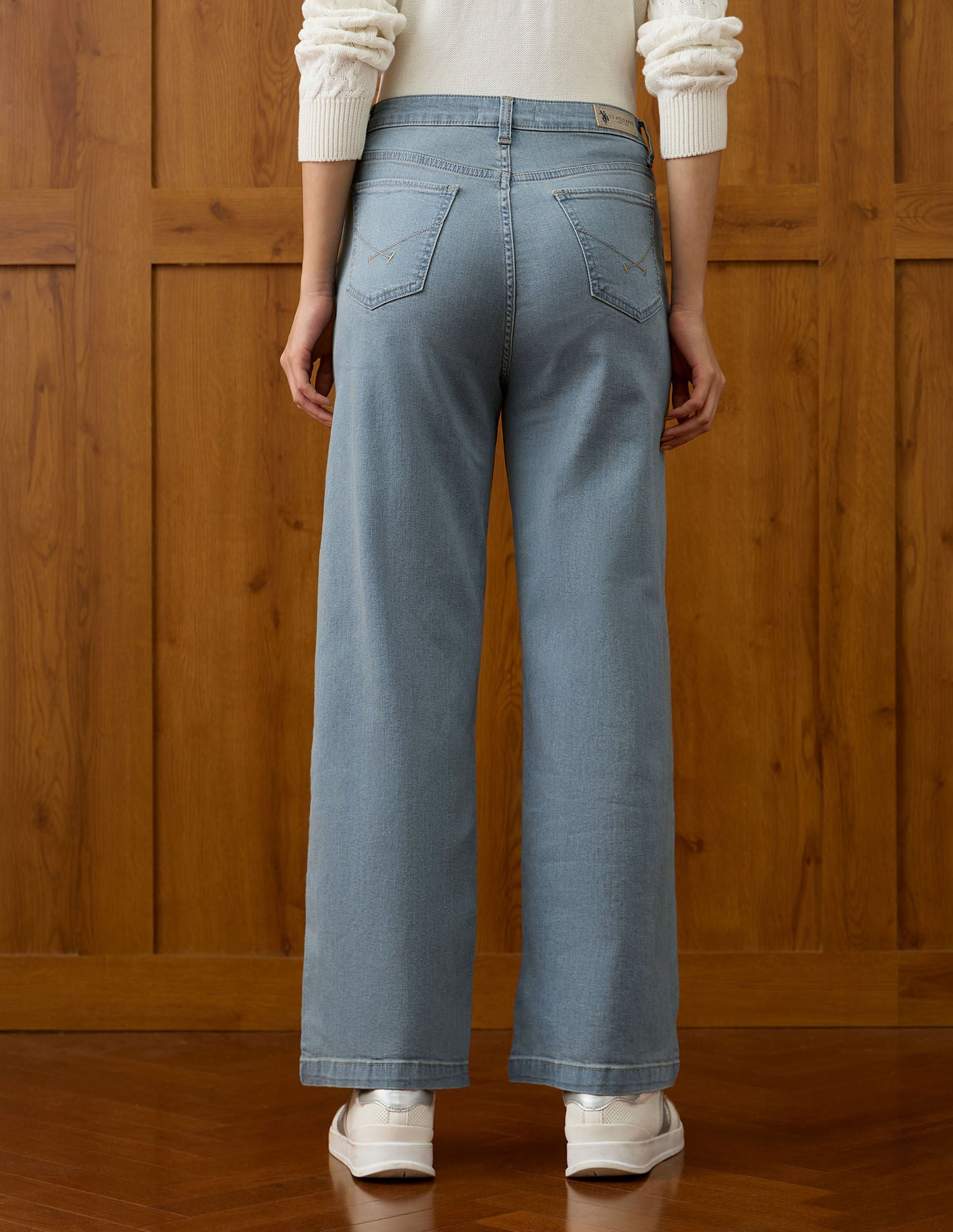 High Rise Wide Leg Fit Jeans Blue - U.S. POLO ASSN. | Large