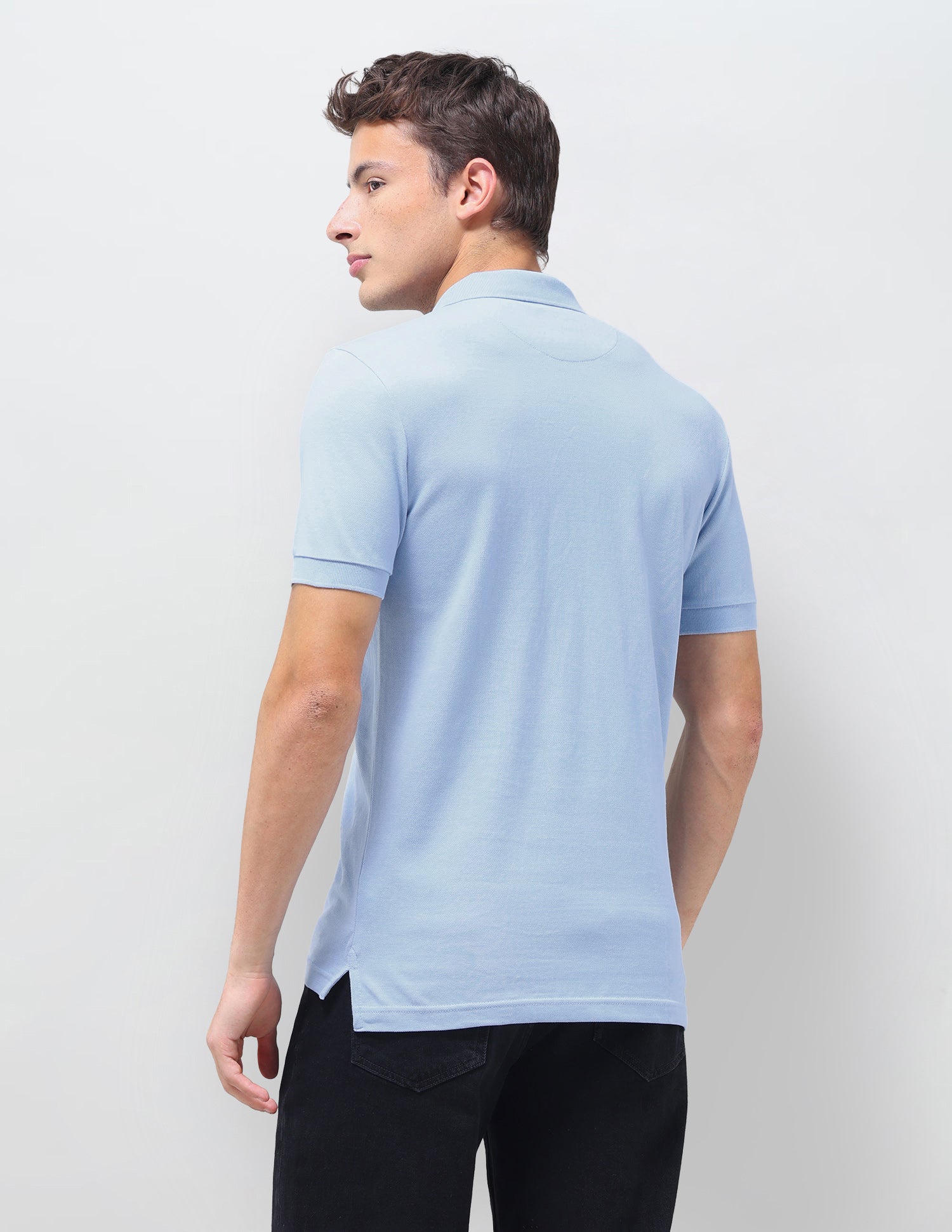 Solid Regular Fit Polo Shirt Light Blue - U.S. Polo Assn. India | Large