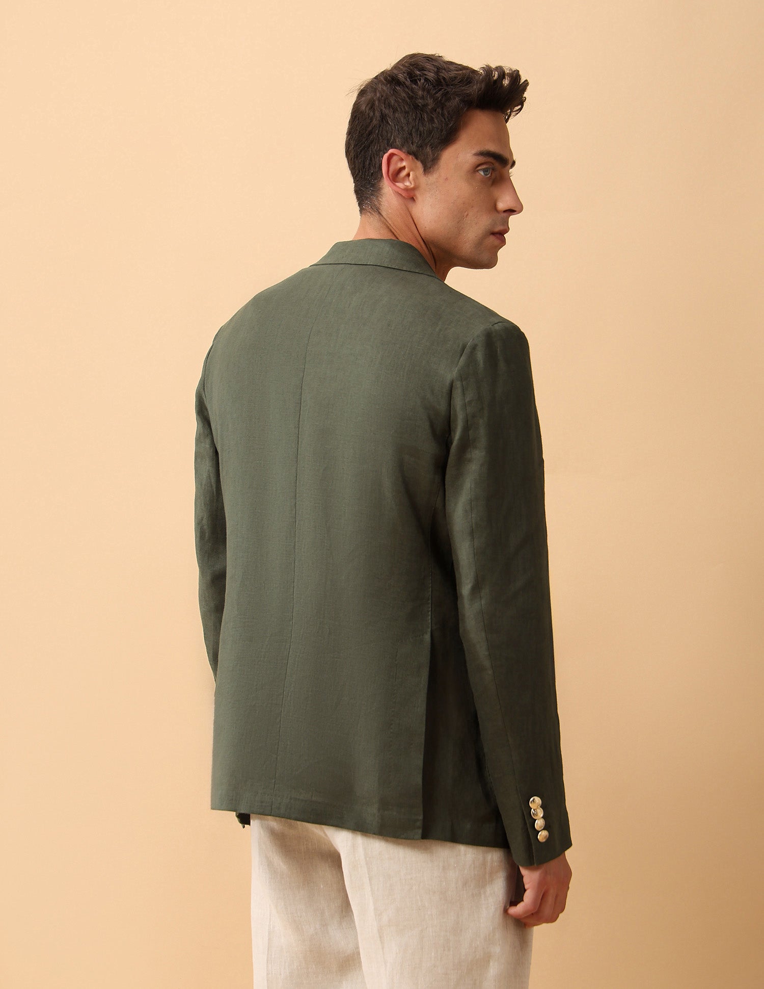 Pacho X Pure Linen Slim Fit Blazer Olive - U.S. POLO ASSN. | Large