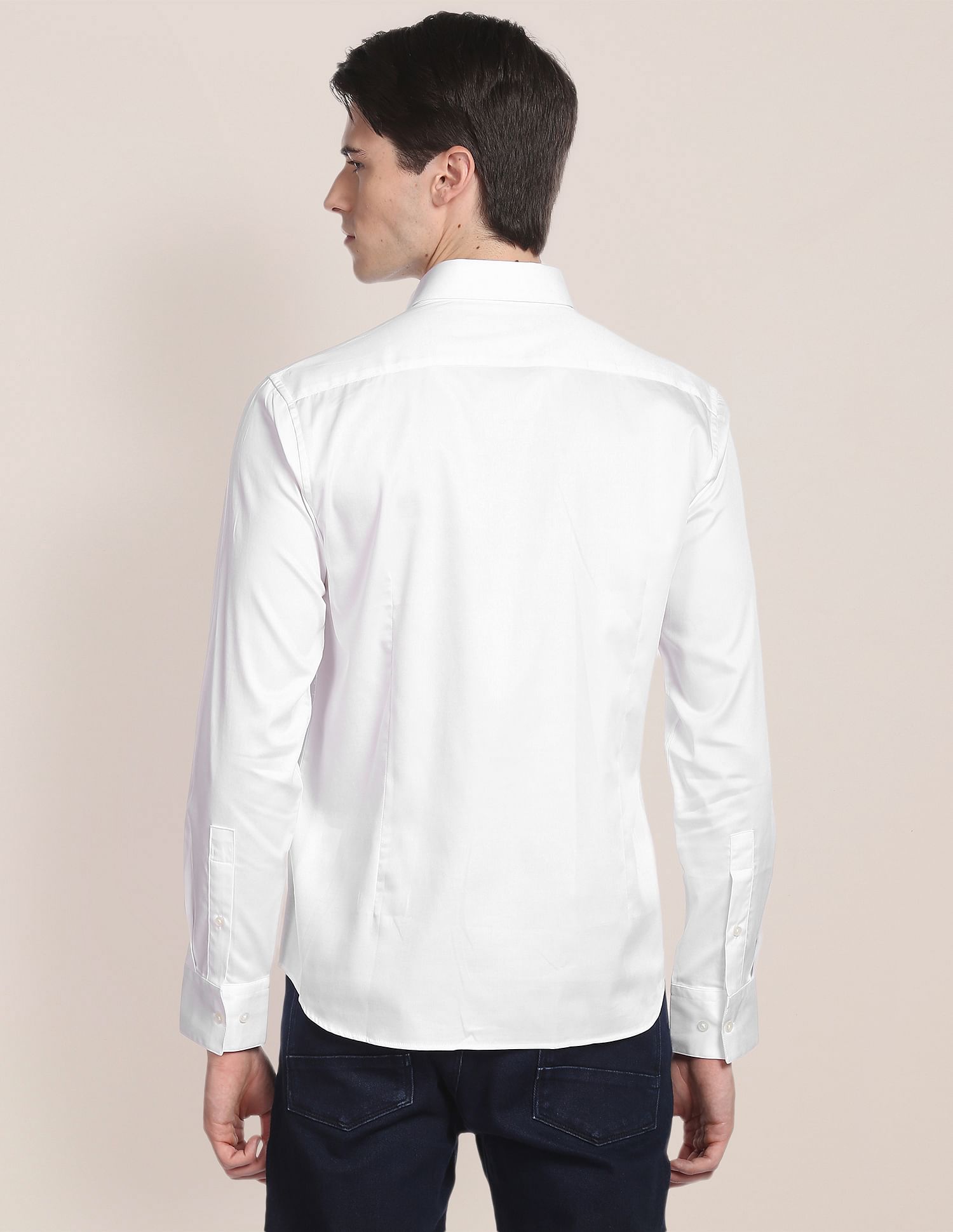 Men White Barrel Cuff Solid Casual Shirt – U.S. Polo Assn. India