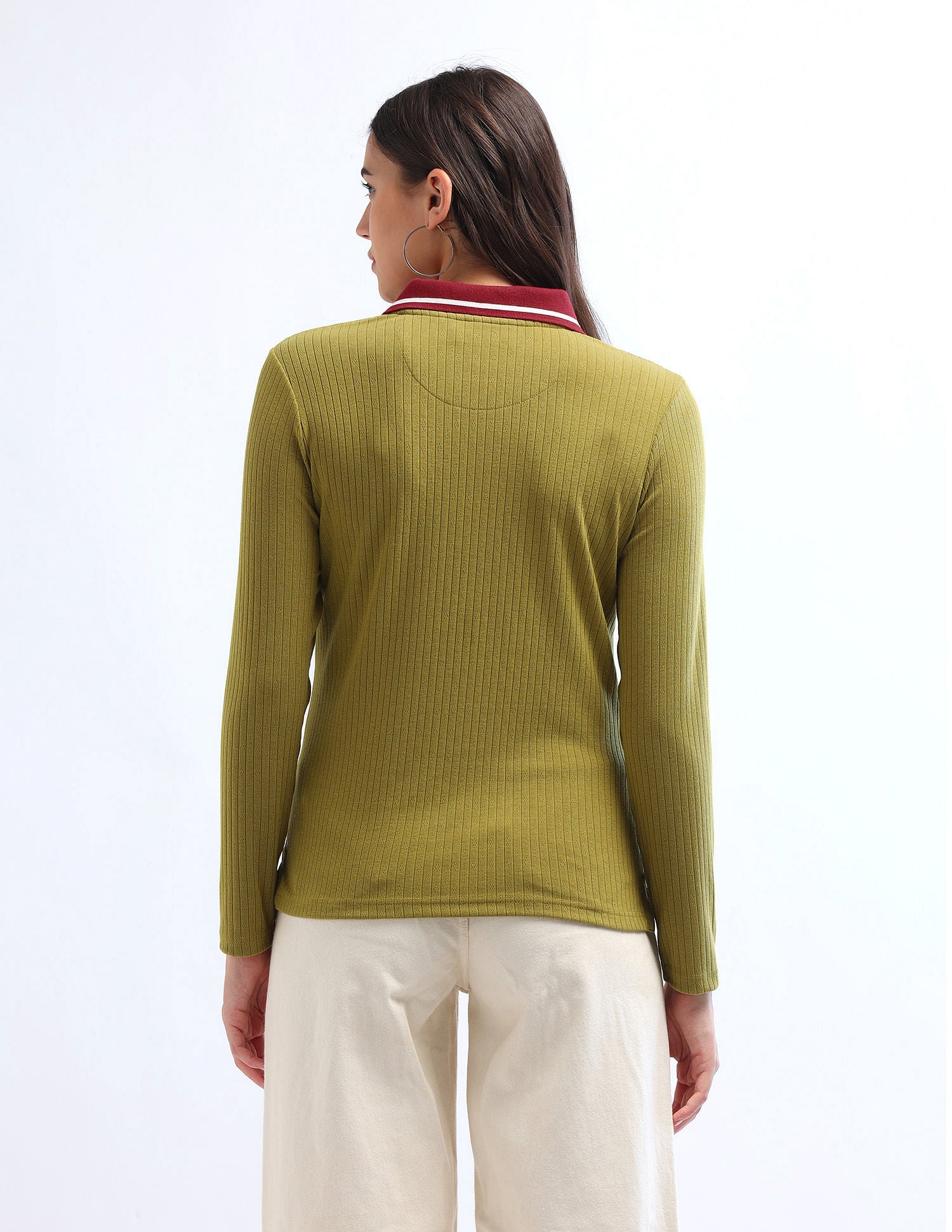 Contrast Collar Regular Polo Shirt Olive - U.S. POLO ASSN. | Large