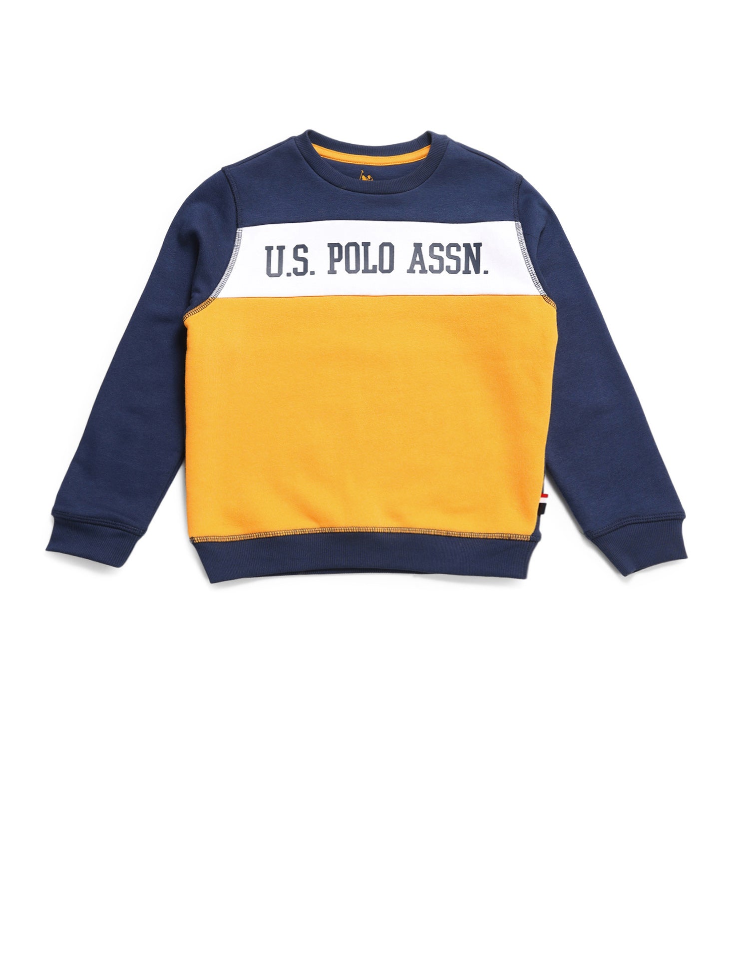 Boys Brand Printed Regular Fit Sweatshirt Gold - U.S. POLO ASSN. | Large