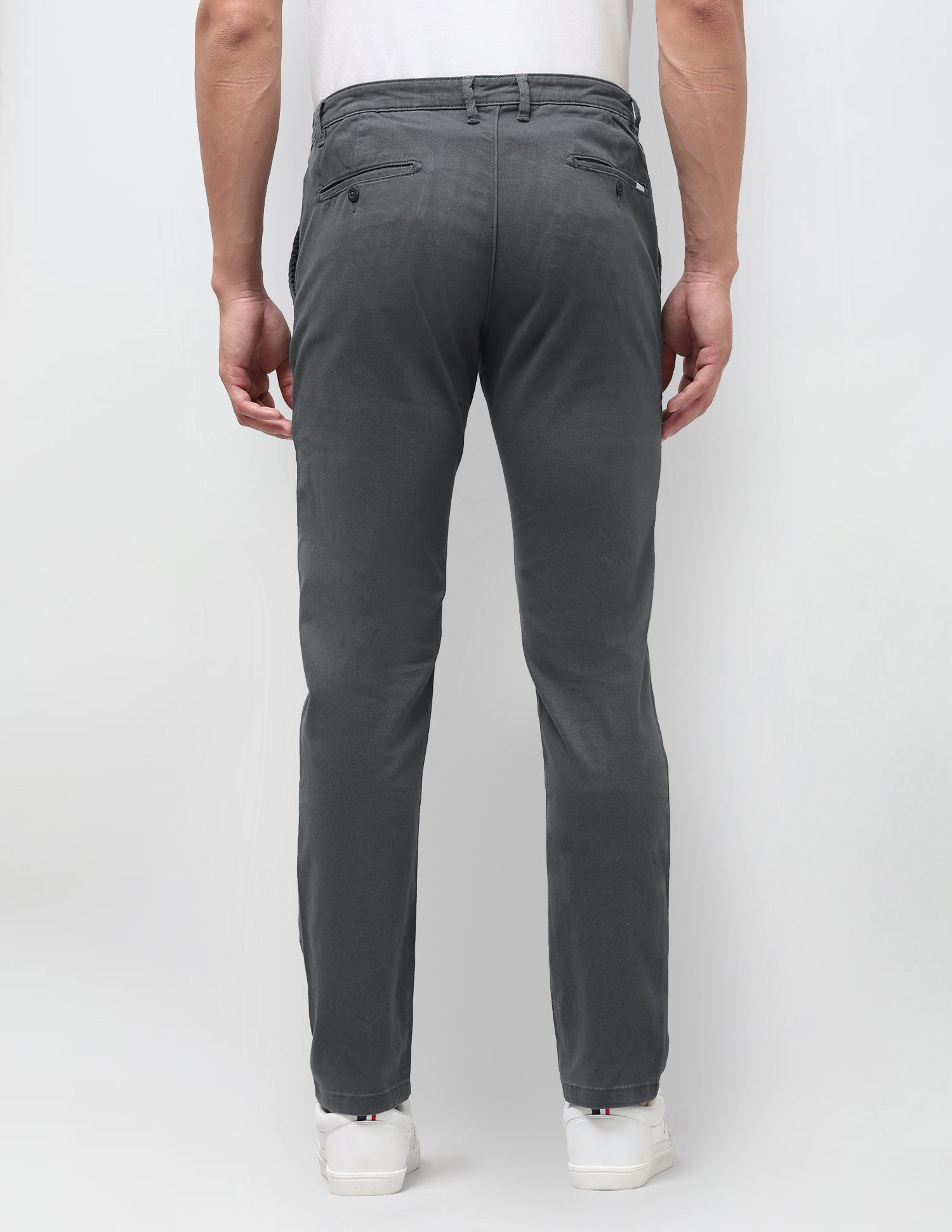 Slim Tapered Fit Twill Trousers Dark Grey - U.S. Polo Assn. India | Large