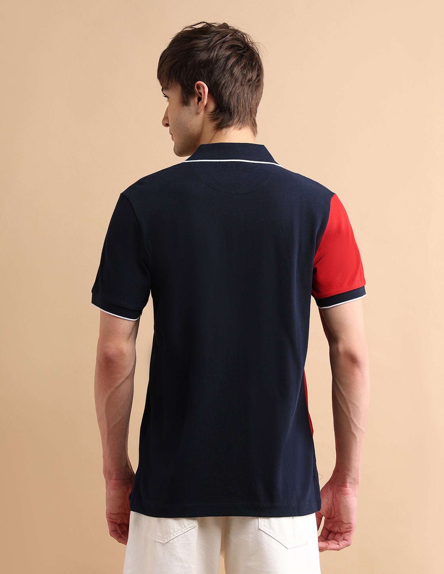 Colour Block Zipper Polo Shirt Navy - U.S. POLO ASSN. | Large