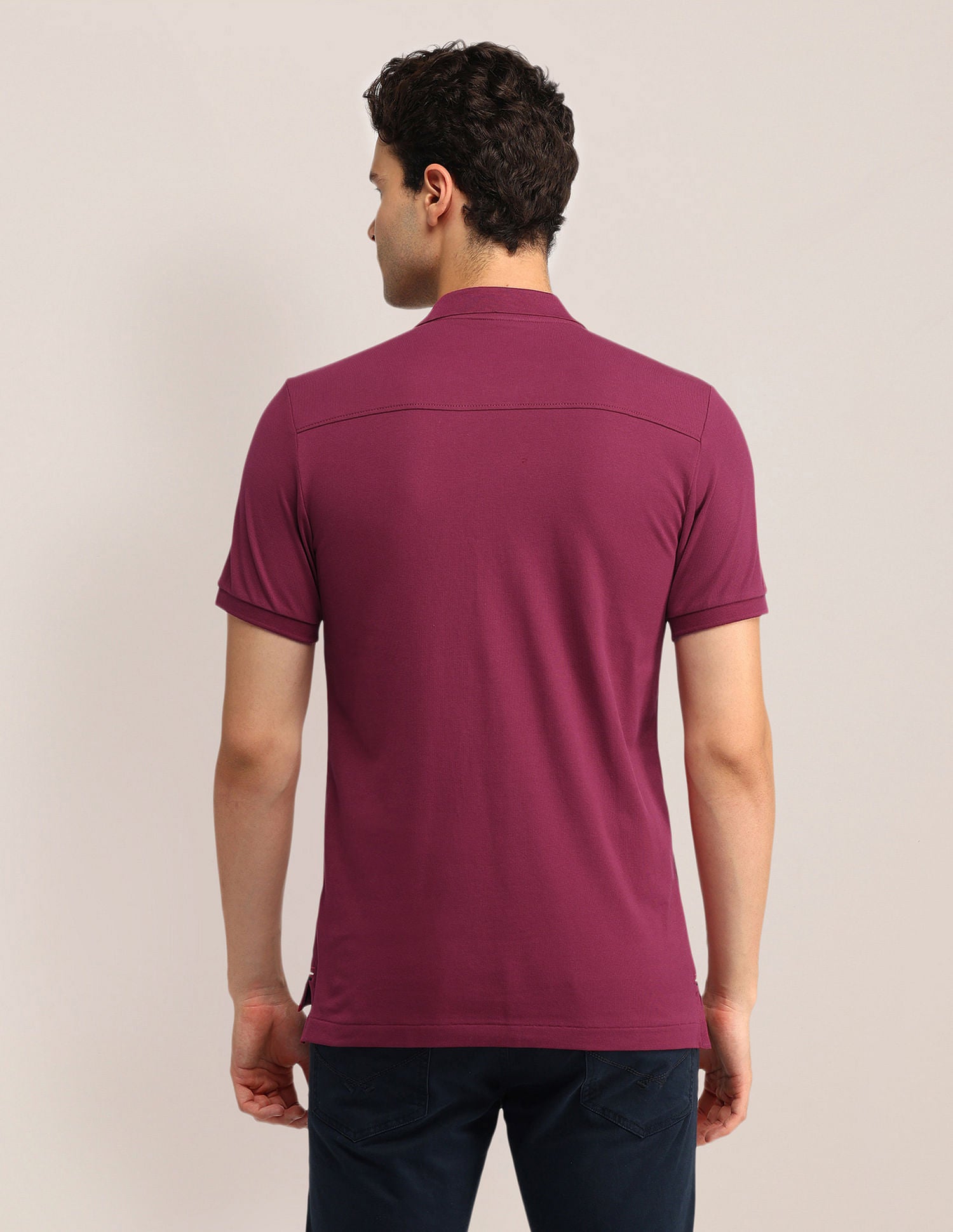 Slim Fit Solid Polo Shirt Dark Pink - U.S. POLO ASSN. | Large