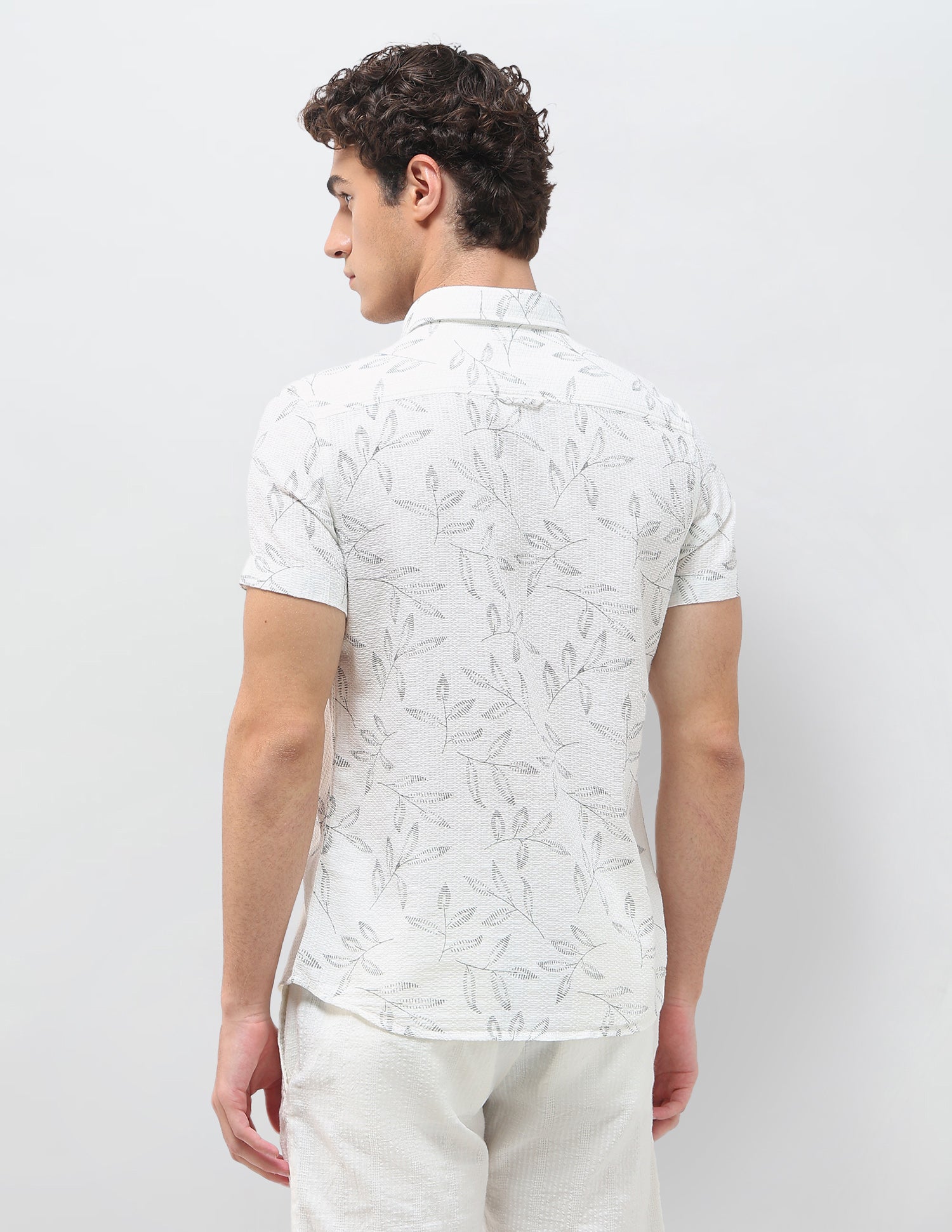 Tropical Printed Regular Fit Shirt Off White - U.S. Polo Assn. India | Large