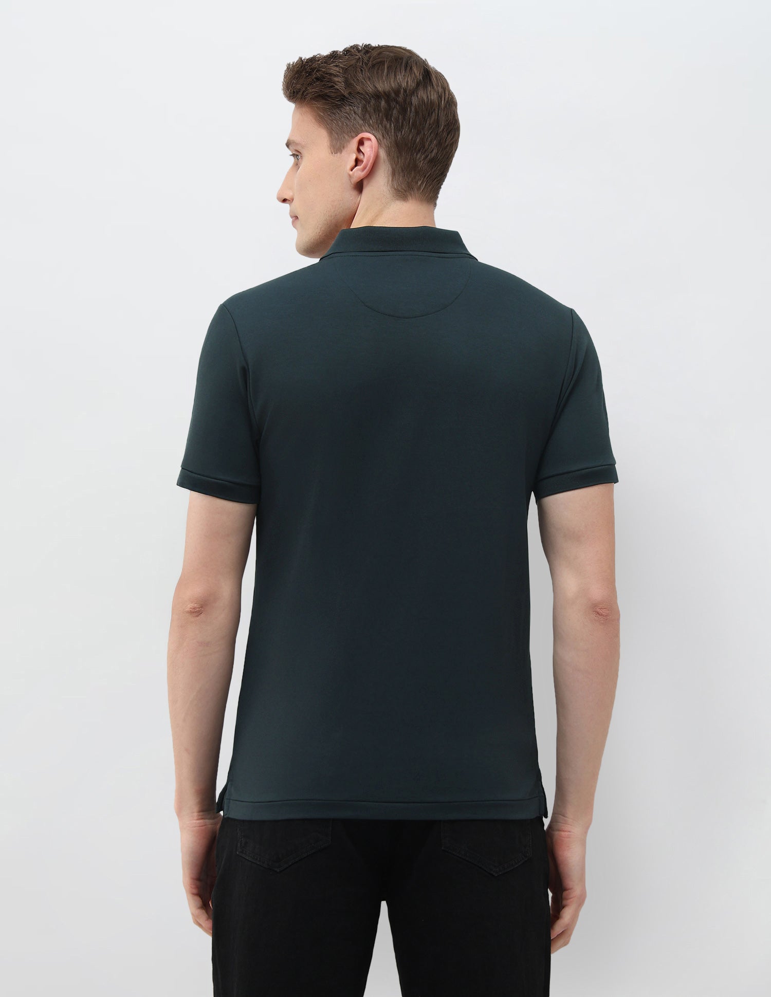 Geometric Printed Black & Gold Polo Shirt Teal - U.S. Polo Assn. India | Large