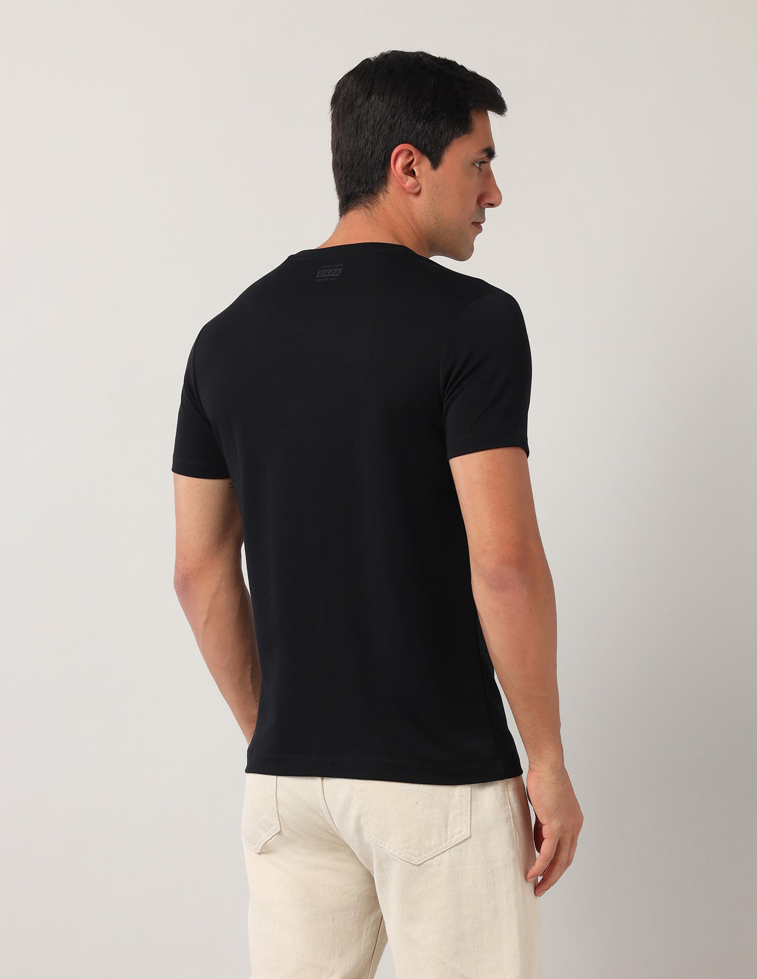 Brand Printed Black Label T-Shirt Black - U.S. Polo Assn. India | Large