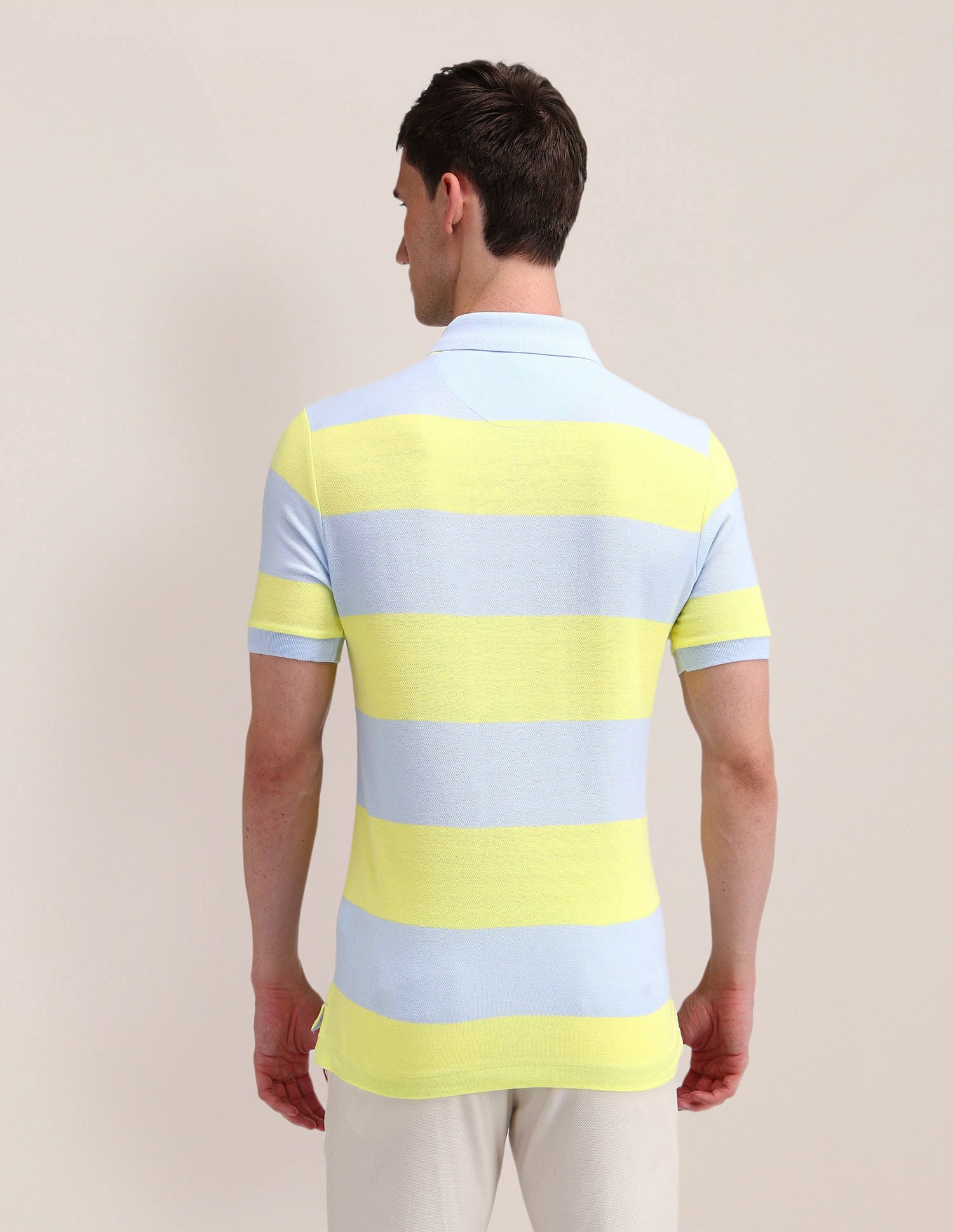 Slim Fit Horizontal Striped Polo Shirt Yellow - U.S. Polo Assn. India | Large
