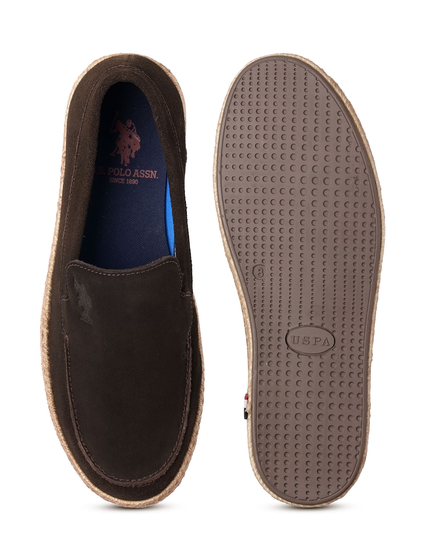 Mens Oudi Suede Slip-On Shoes Dk. Brown - U.S. POLO ASSN. | Large