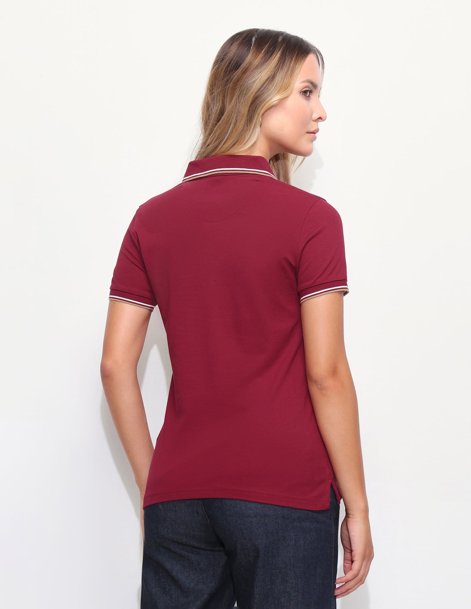 Solid Tipped Collar Regular Fit Polo Shirt Red - U.S. Polo Assn. India | Large