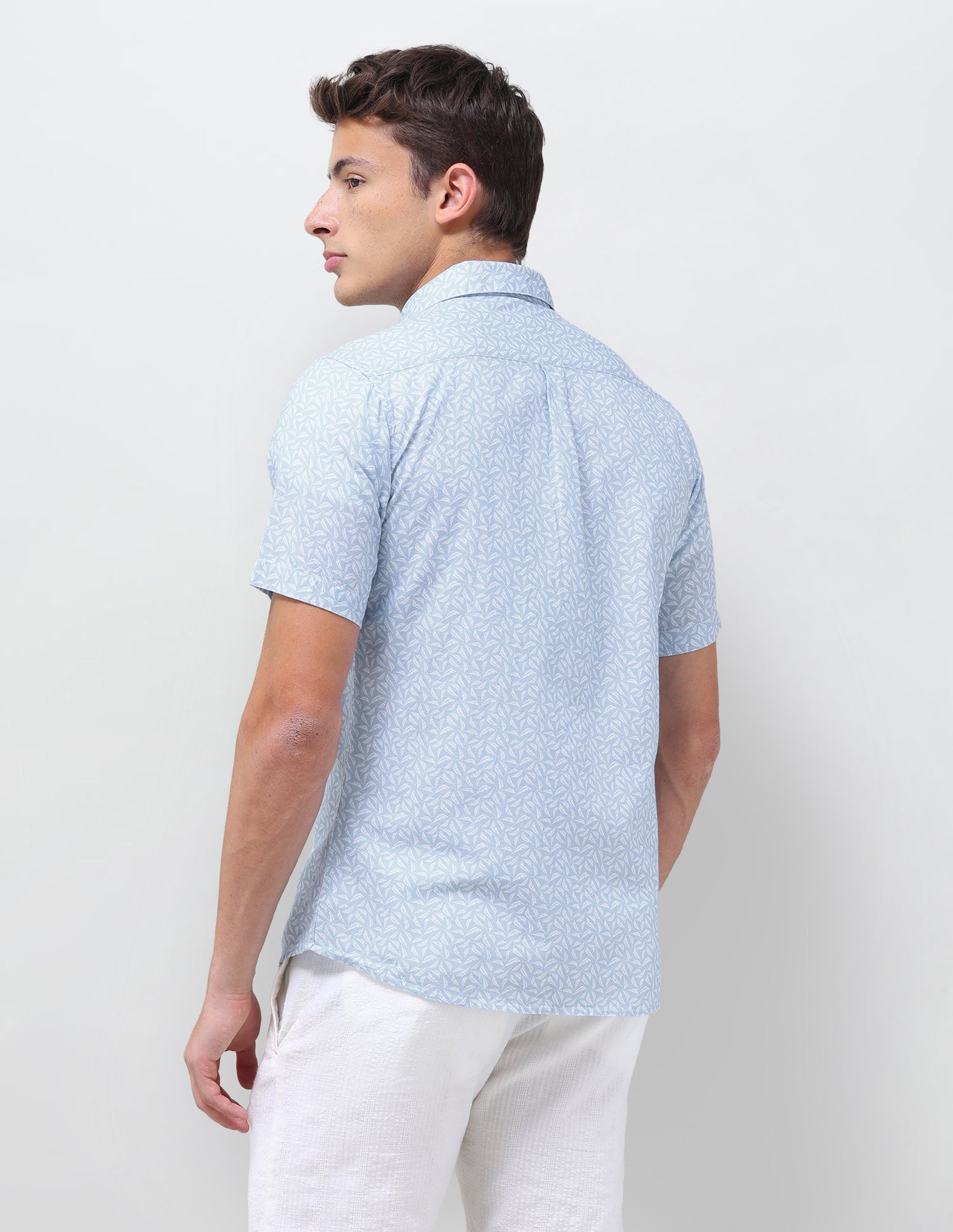 Tropical Printed Regular Fit Shirt Light Blue - U.S. Polo Assn. India | Large