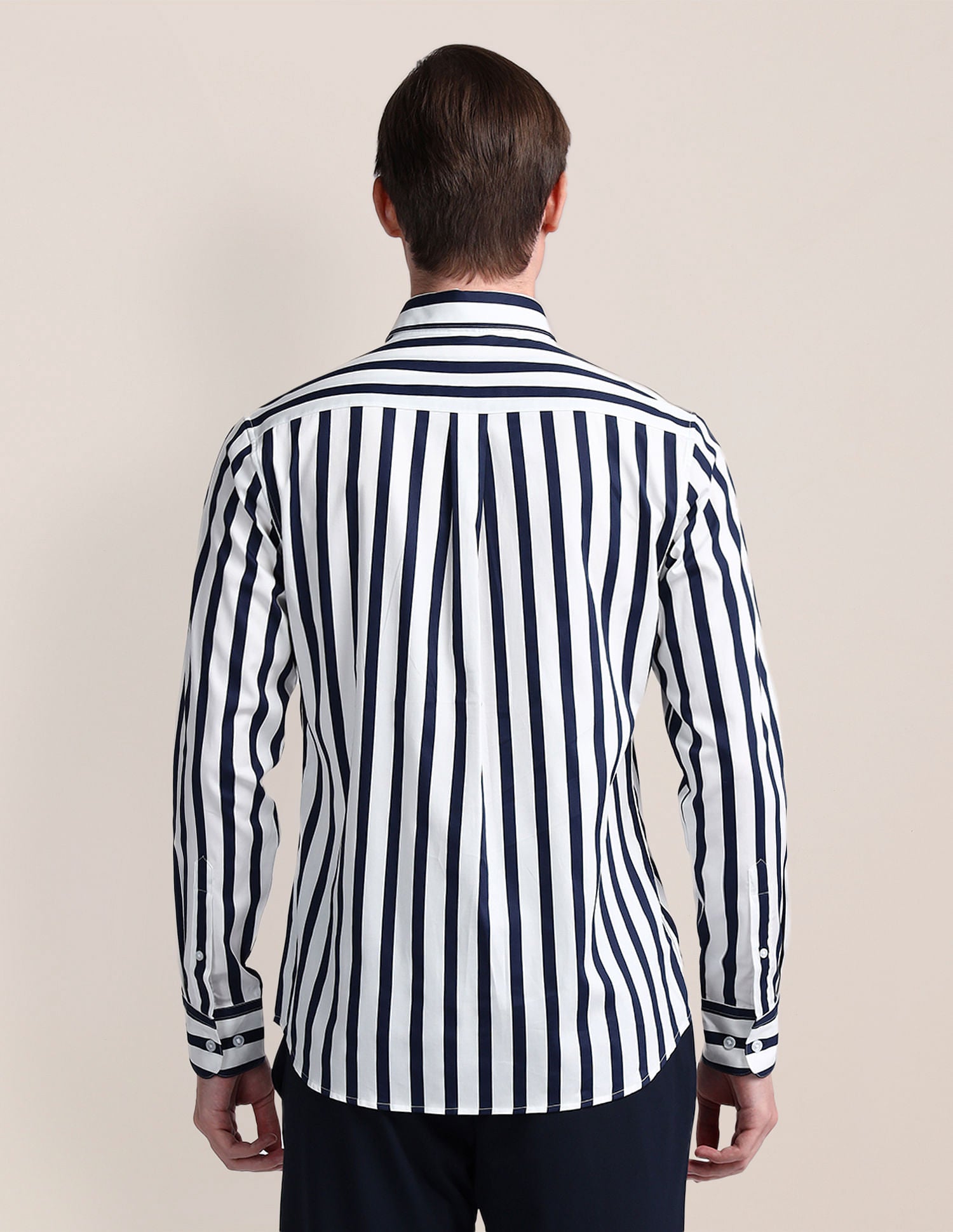 Tailored Fit Vertical Striped Shirt Navy - U.S. POLO ASSN. | Large