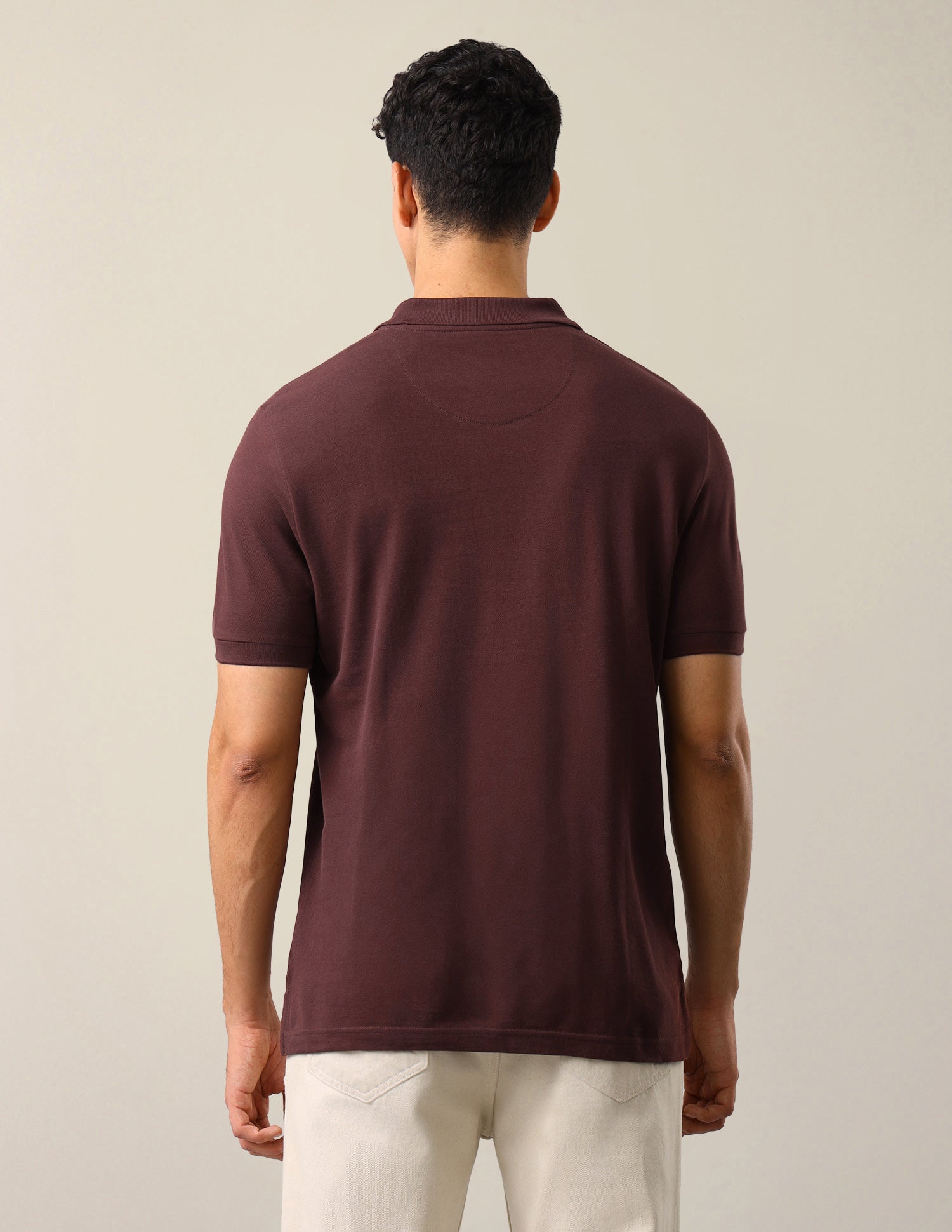 Graphic Brand Printed Slim Fit Polo Shirt Maroon - U.S. Polo Assn. India | Large