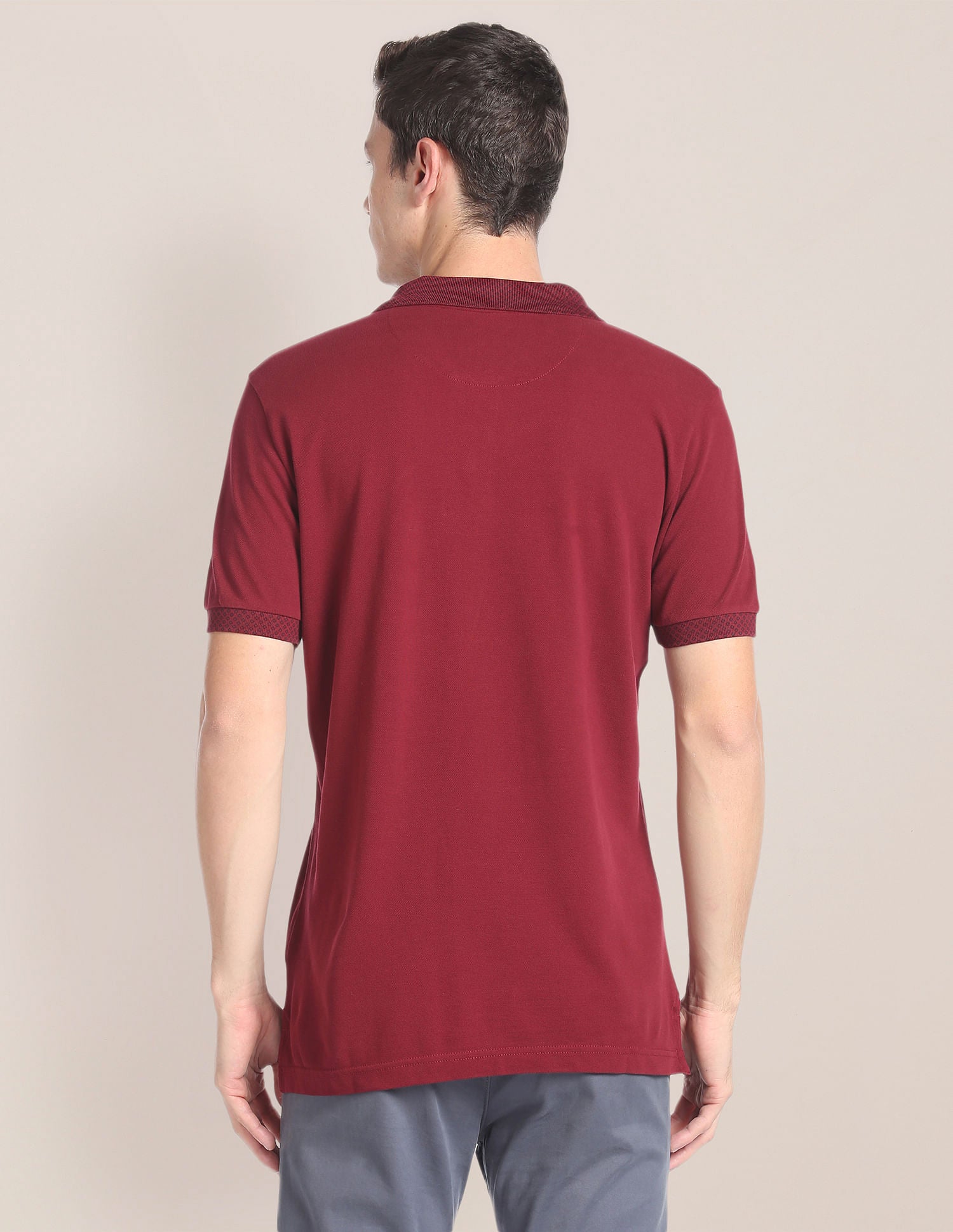 Solid Cotton Polo Shirt Maroon - U.S. Polo Assn. India | Large