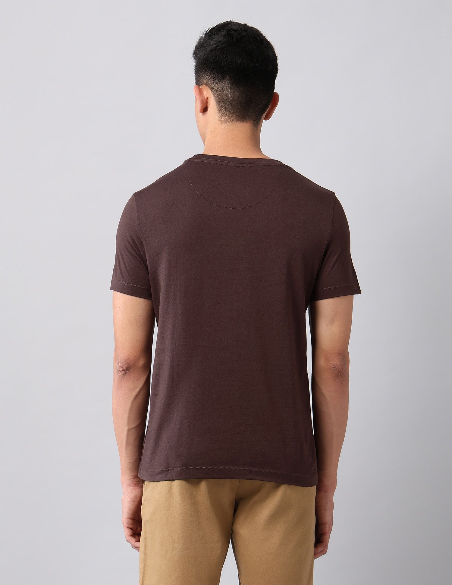 Typographic Pure Cotton T-Shirt Dark Brown - U.S. Polo Assn. India | Large