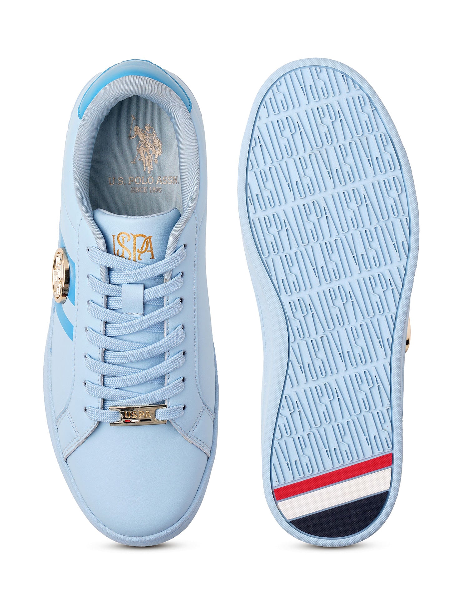 Women Emery 3.0 Striped Sneakers Light Blue - U.S. POLO ASSN. | Large