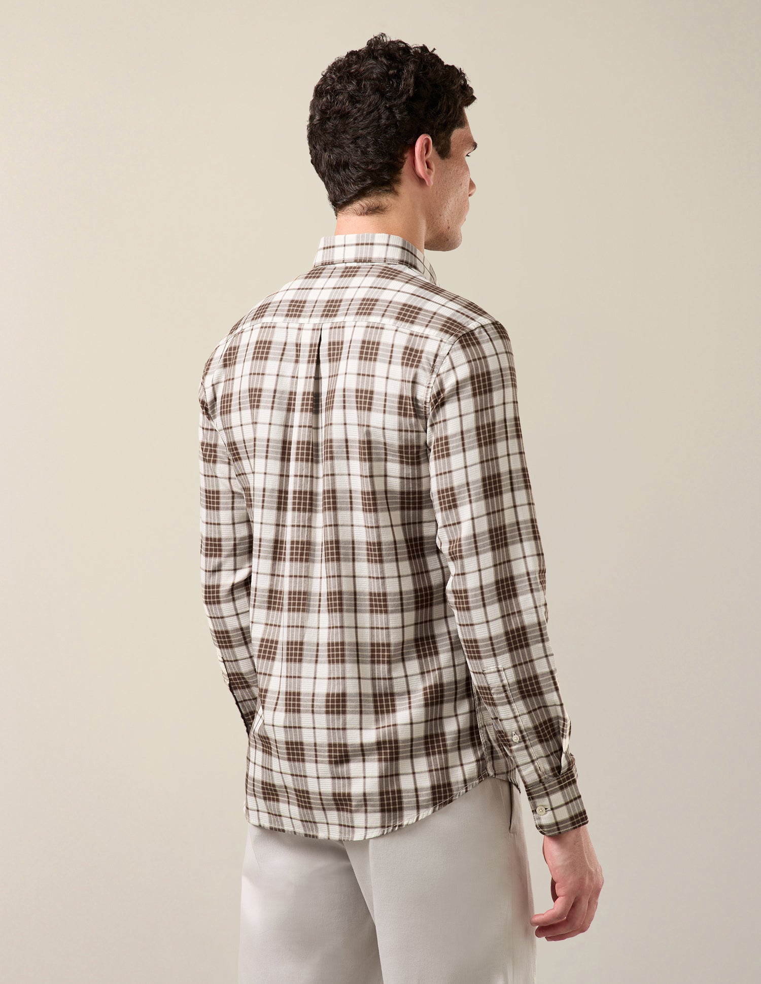 Twill Tailored Fit Shirt Brown - U.S. Polo Assn. India | Large