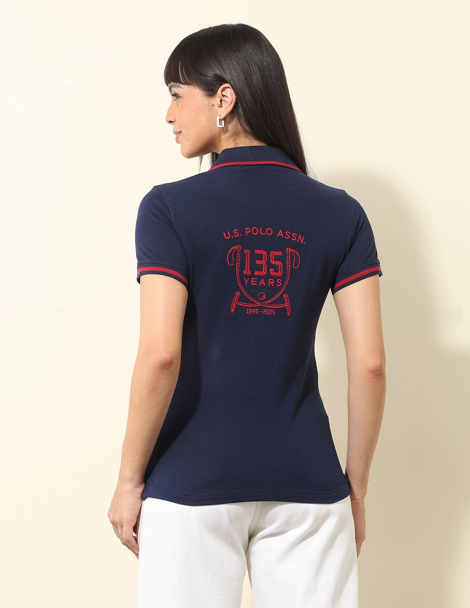 Regular Fit Brand Printed Polo Shirt Navy - U.S. Polo Assn. India | Large