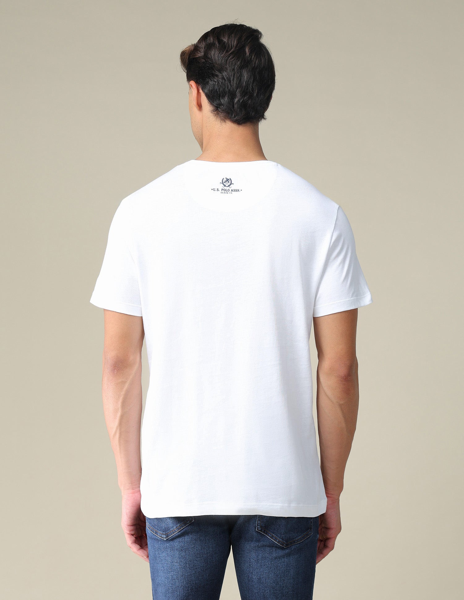 Brand Print Slim Fit T-Shirt White - U.S. POLO ASSN. | Large