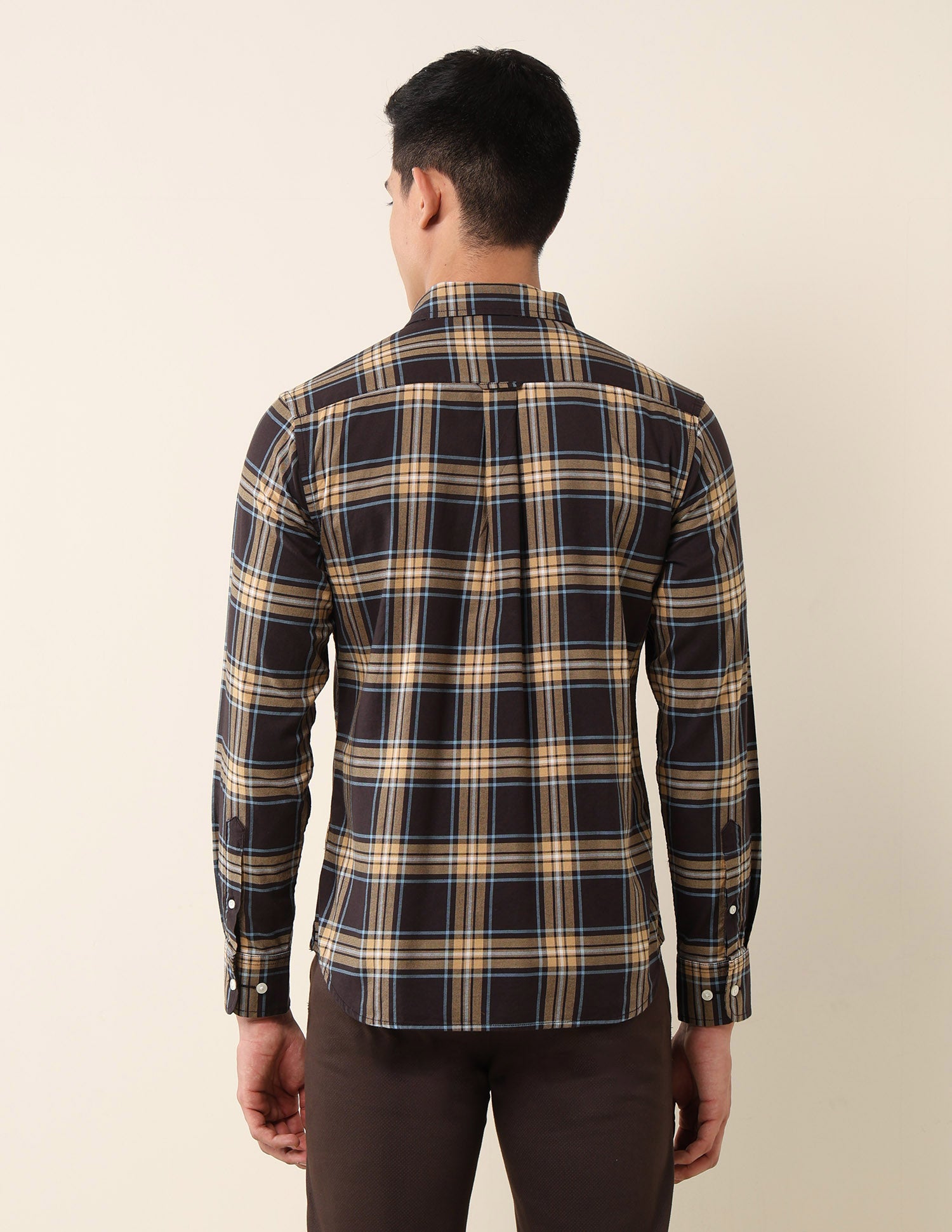 Plaid Checked Pure Cotton Shirt Brown - U.S. Polo Assn. India | Large