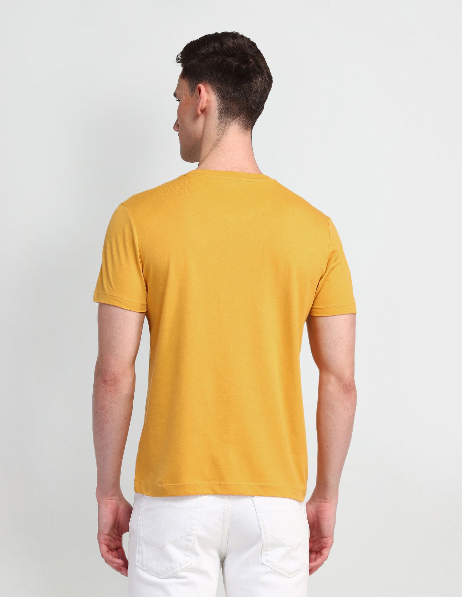 Round Neck Graphic Print T-Shirt Appricot - U.S. Polo Assn. India | Large