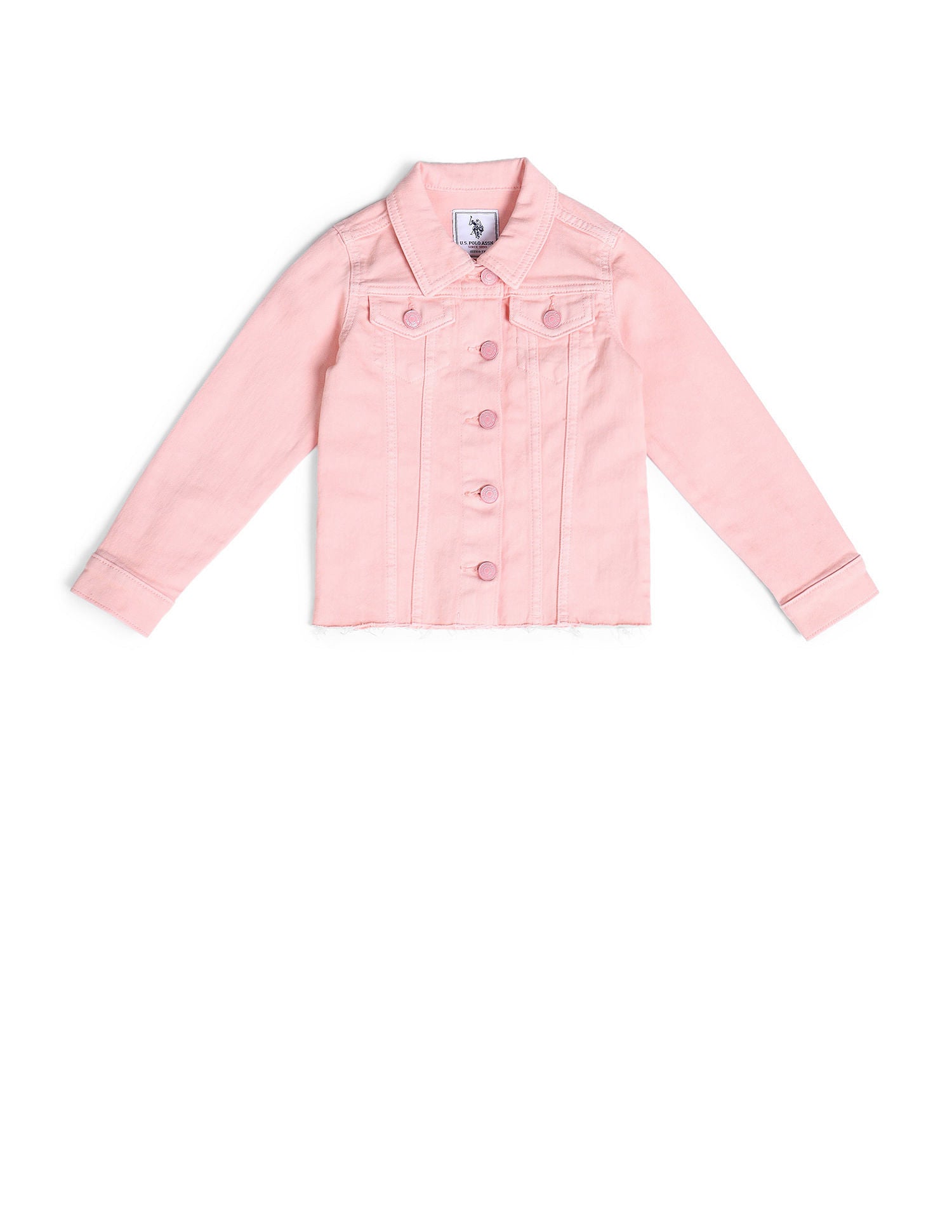 Regular Fit Cotton Denim Jacket Pink - U.S. POLO ASSN. | Large