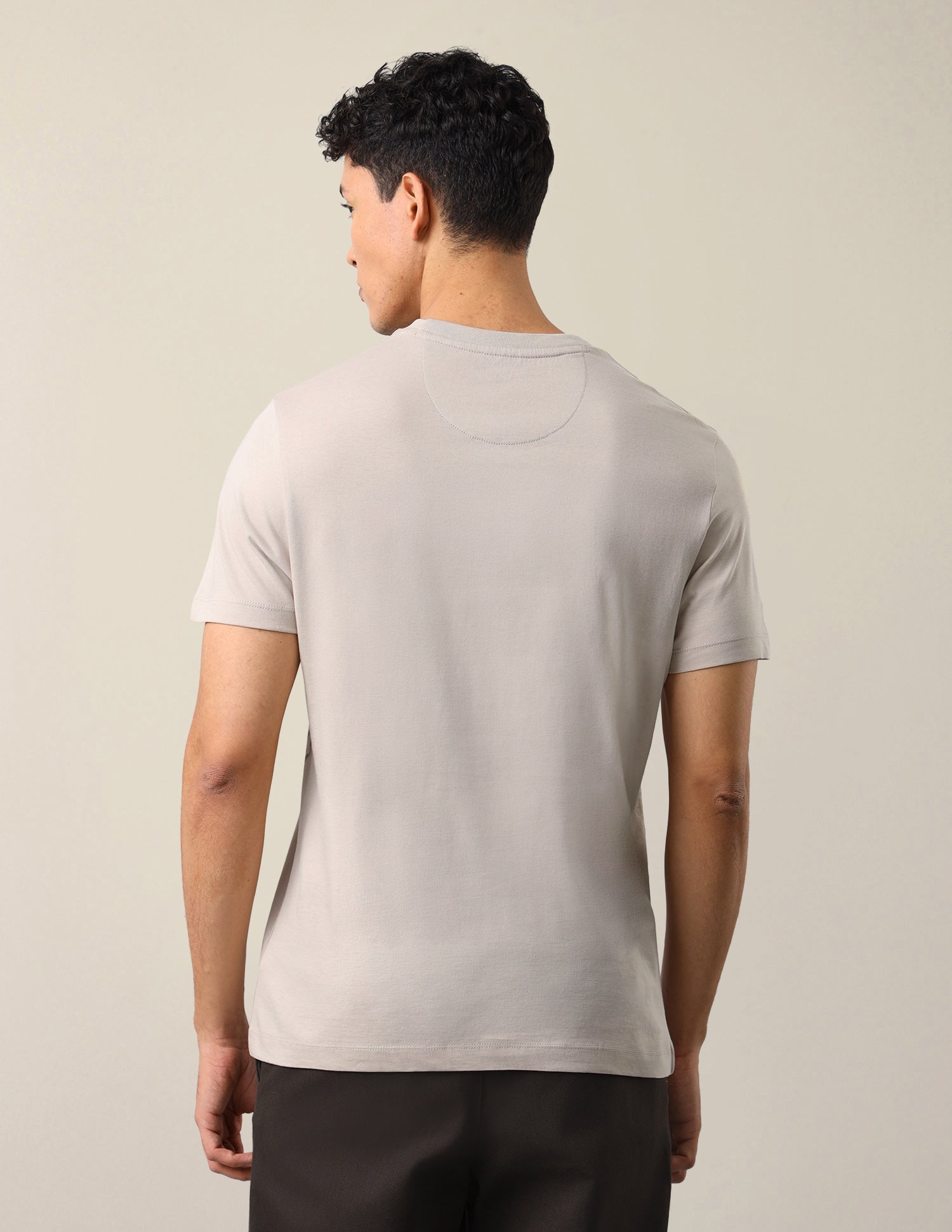 Graphic Brand Printed Slim Fit T-Shirt Beige - U.S. Polo Assn. India | Large