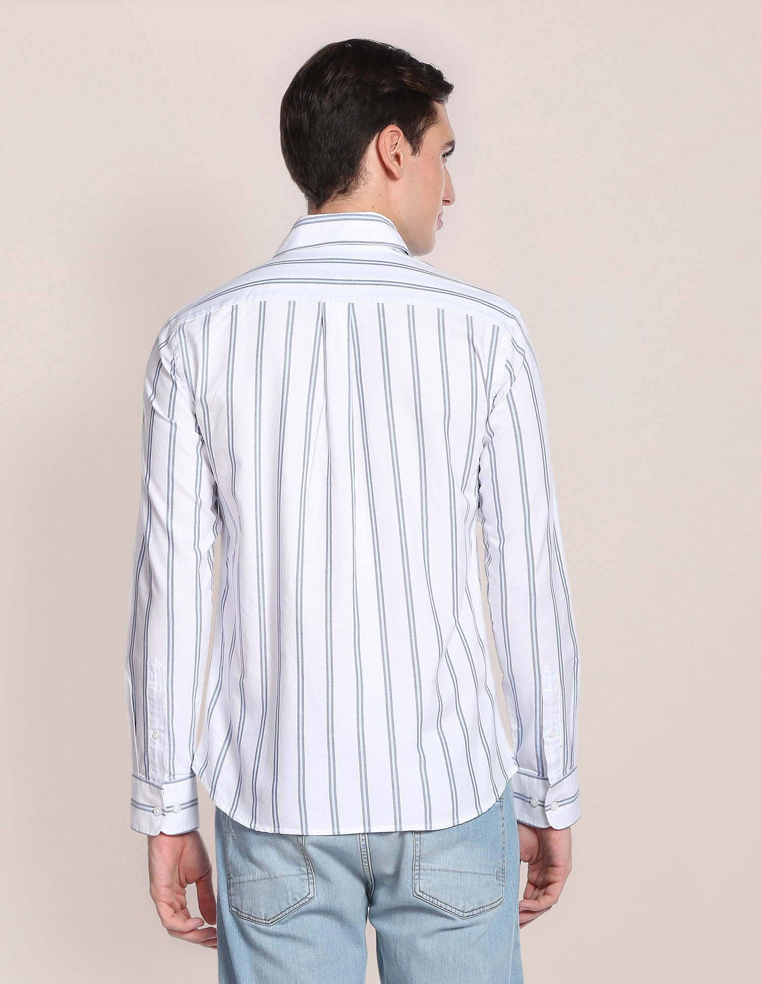 Iconic Oxford Stripe Shirt White - U.S. Polo Assn. India | Large