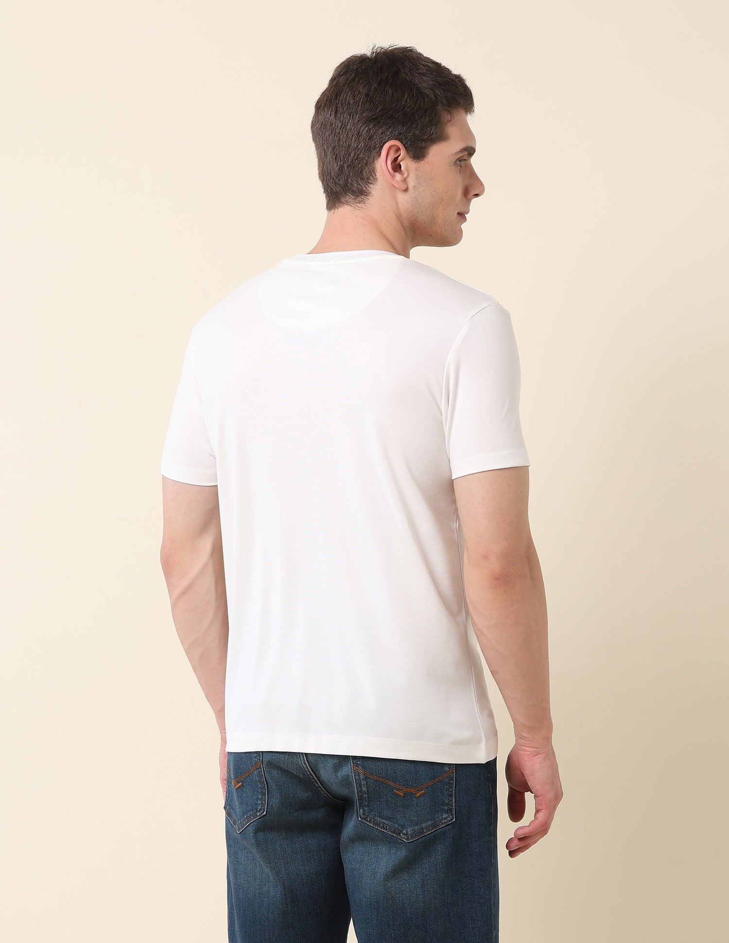 Slim Fit Classic T-Shirt Off White - U.S. Polo Assn. India | Large