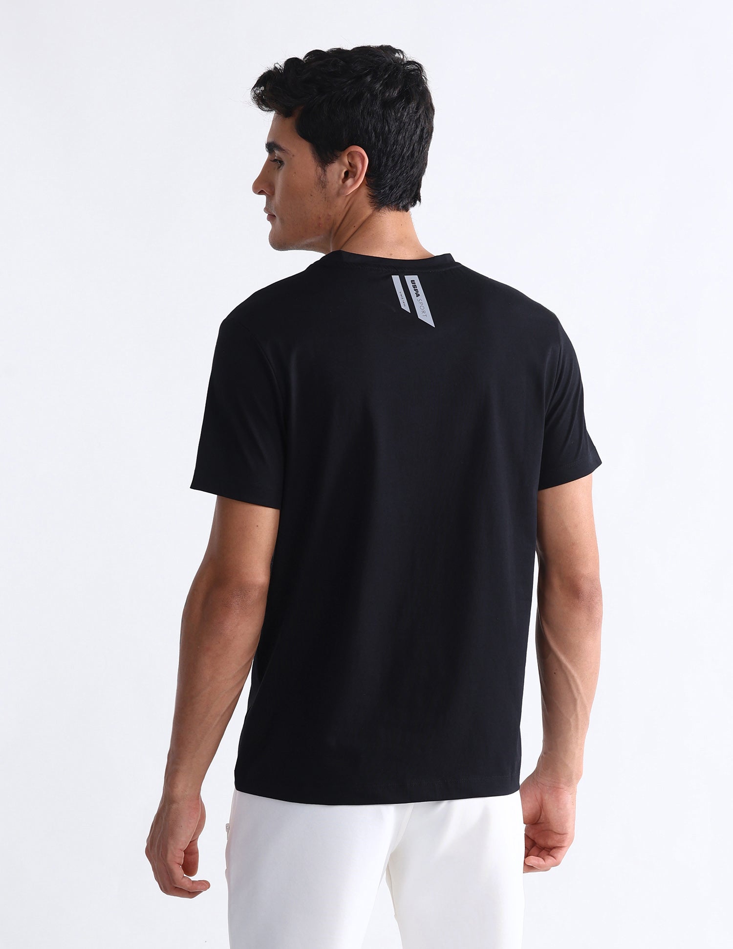 Brand Printed Slim Fit T-Shirt Black - U.S. Polo Assn. India | Large