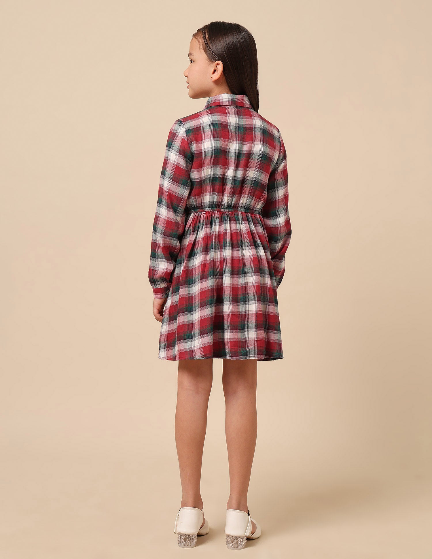 Girls Checked Shirt Dress Red - U.S. POLO ASSN. | Large