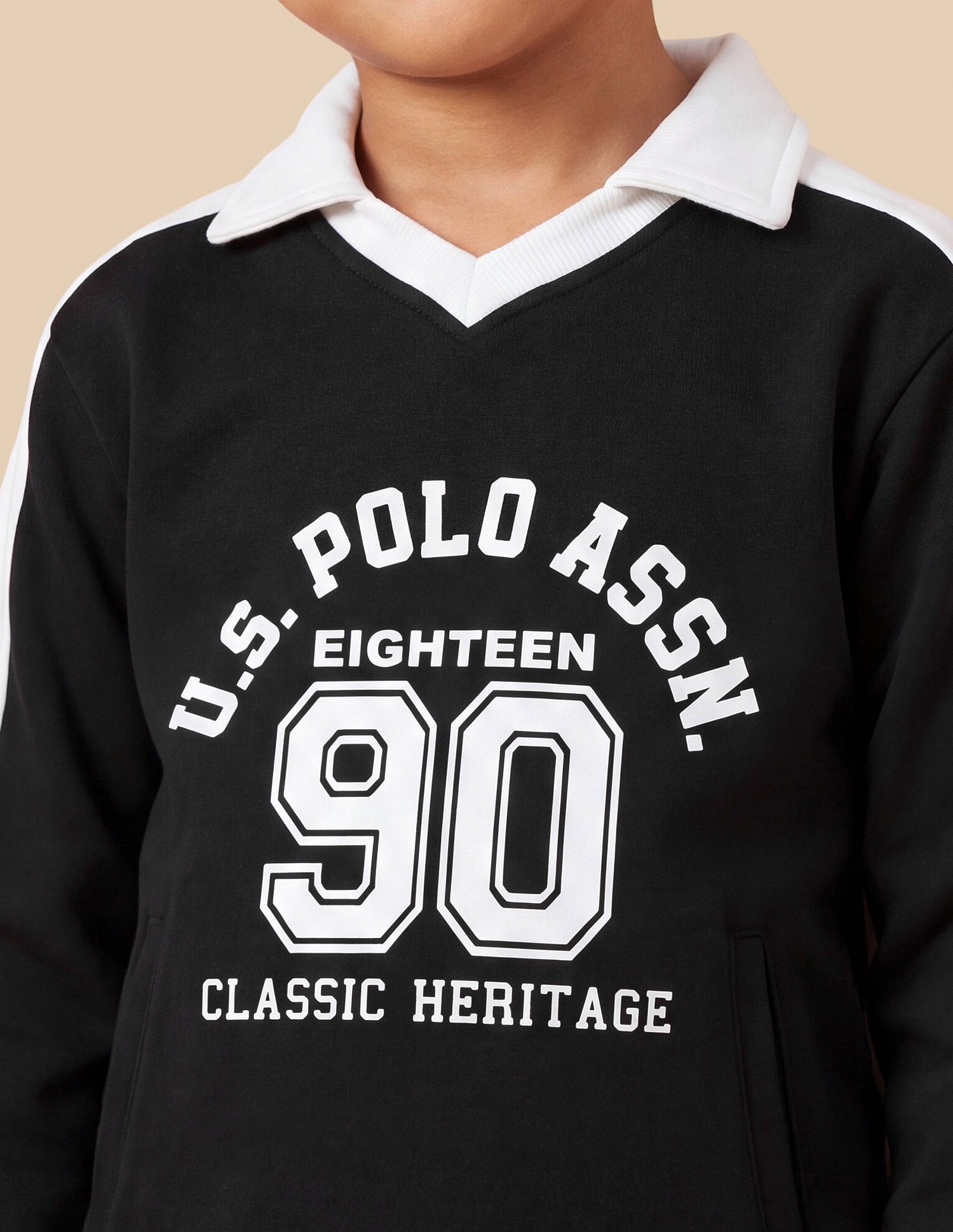 Brand Printed Regular Fit Sweatshirt White - U.S. Polo Assn. India | Large