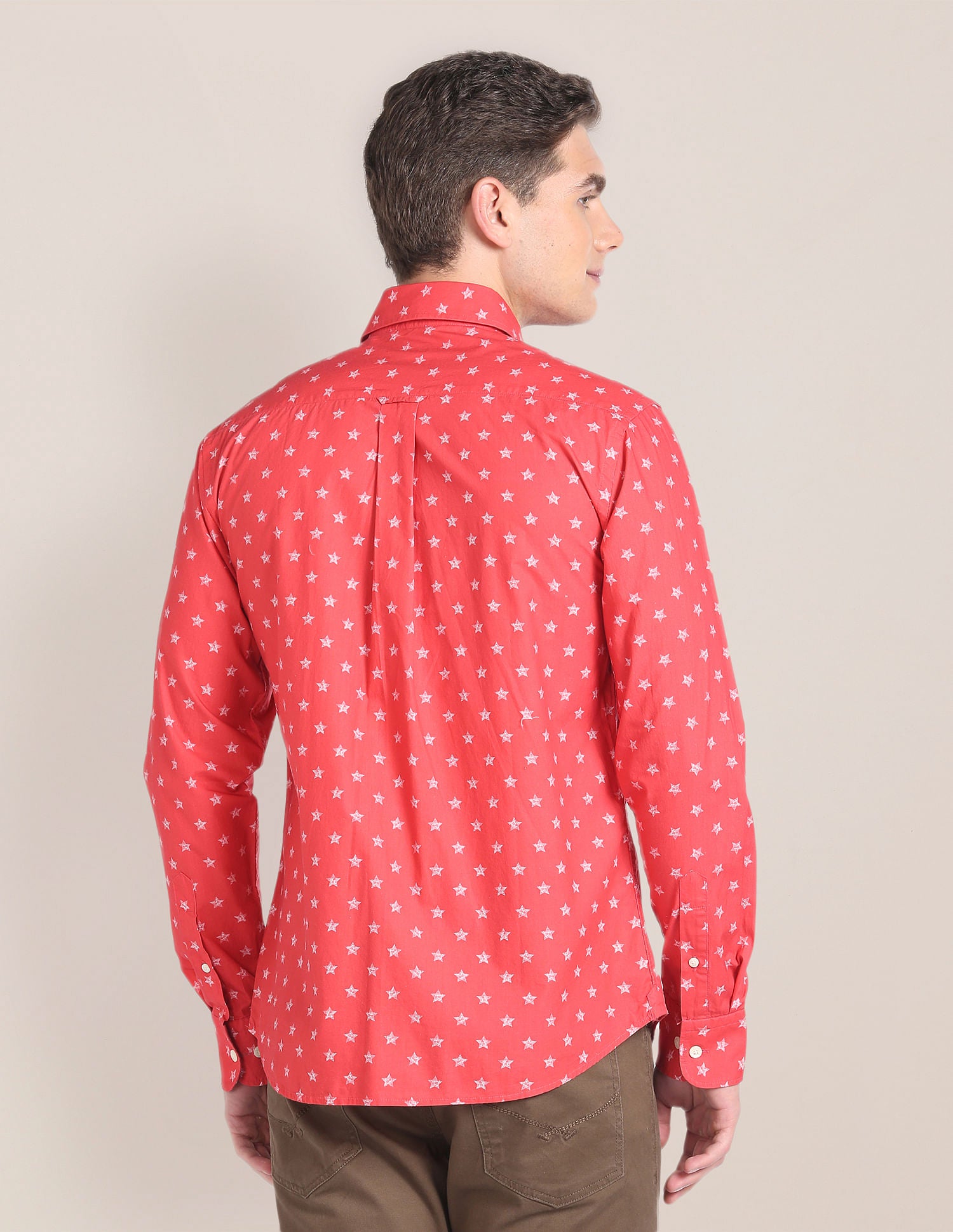Printed Tailored Fit Shirt Red - U.S. Polo Assn. India | Large