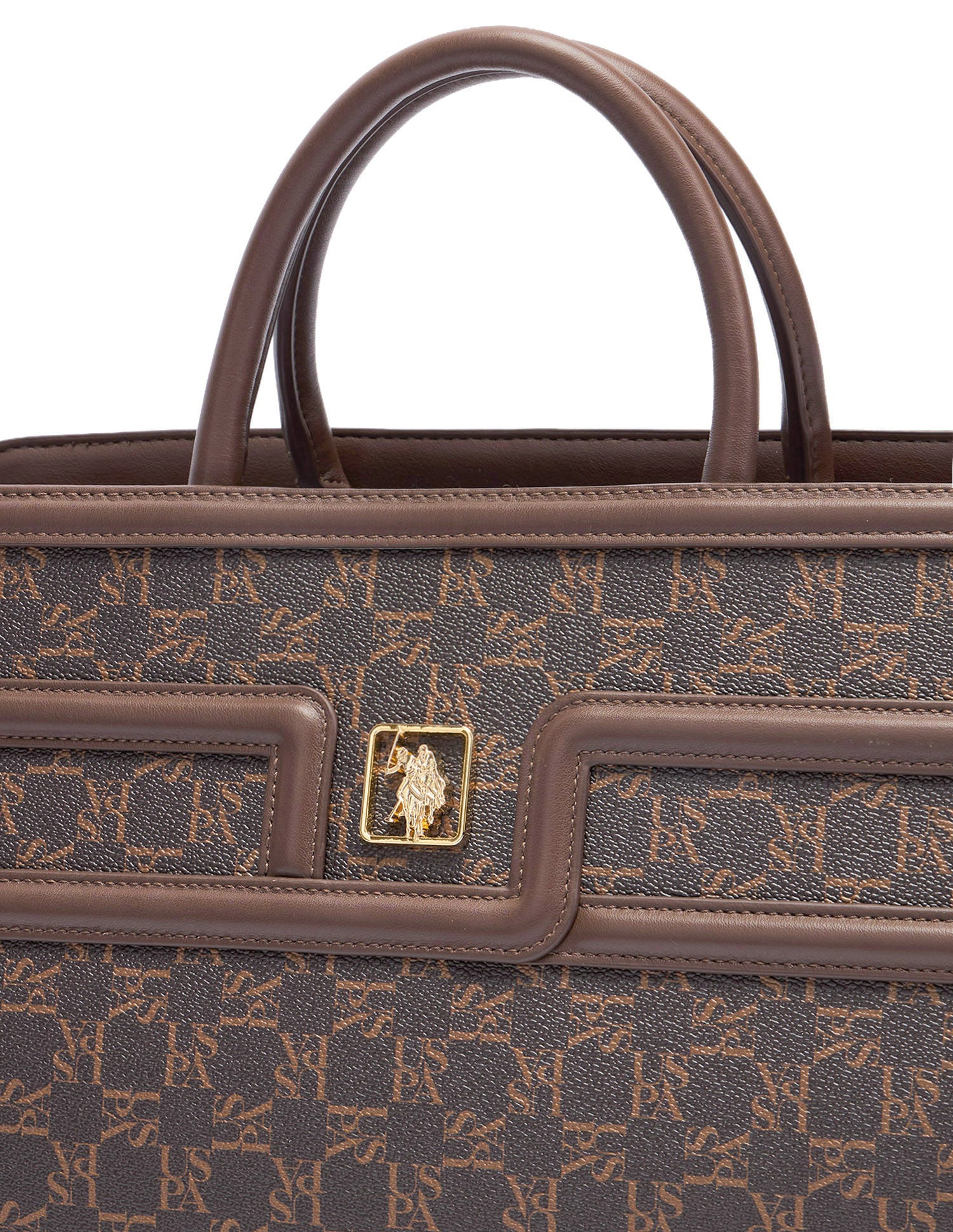 Carla Brand Printed Satchel Bag Dark Brown - U.S. Polo Assn. India | Large
