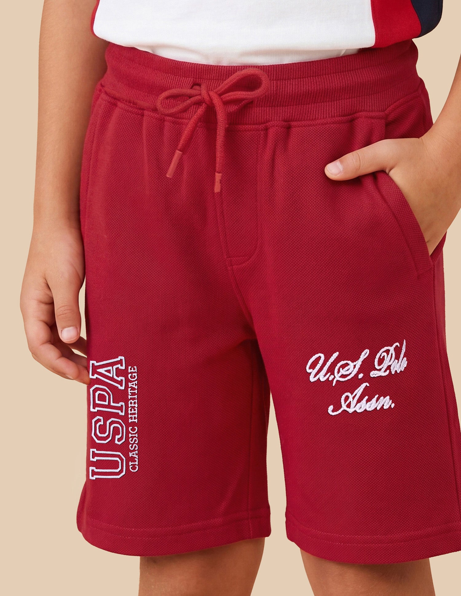 Brand Embroidered Regular Fit Shorts Red - U.S. Polo Assn. India | Large