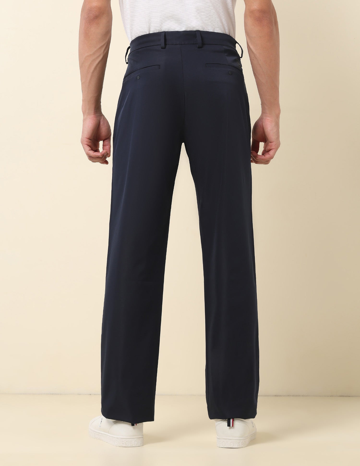 Riley Straight Fit Twill Trousers Navy - U.S. Polo Assn. India | Large
