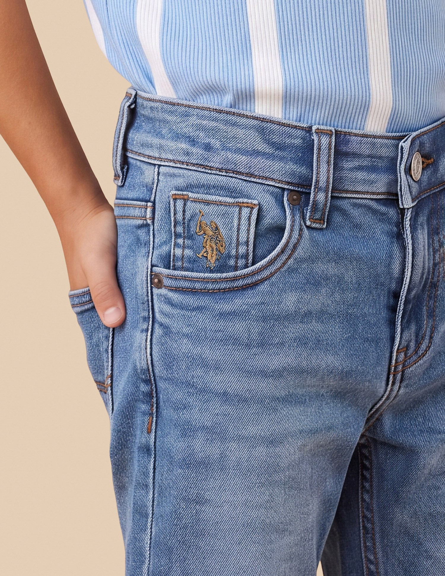 Slim Fit Blue Jeans Light Blue - U.S. Polo Assn. India | Large