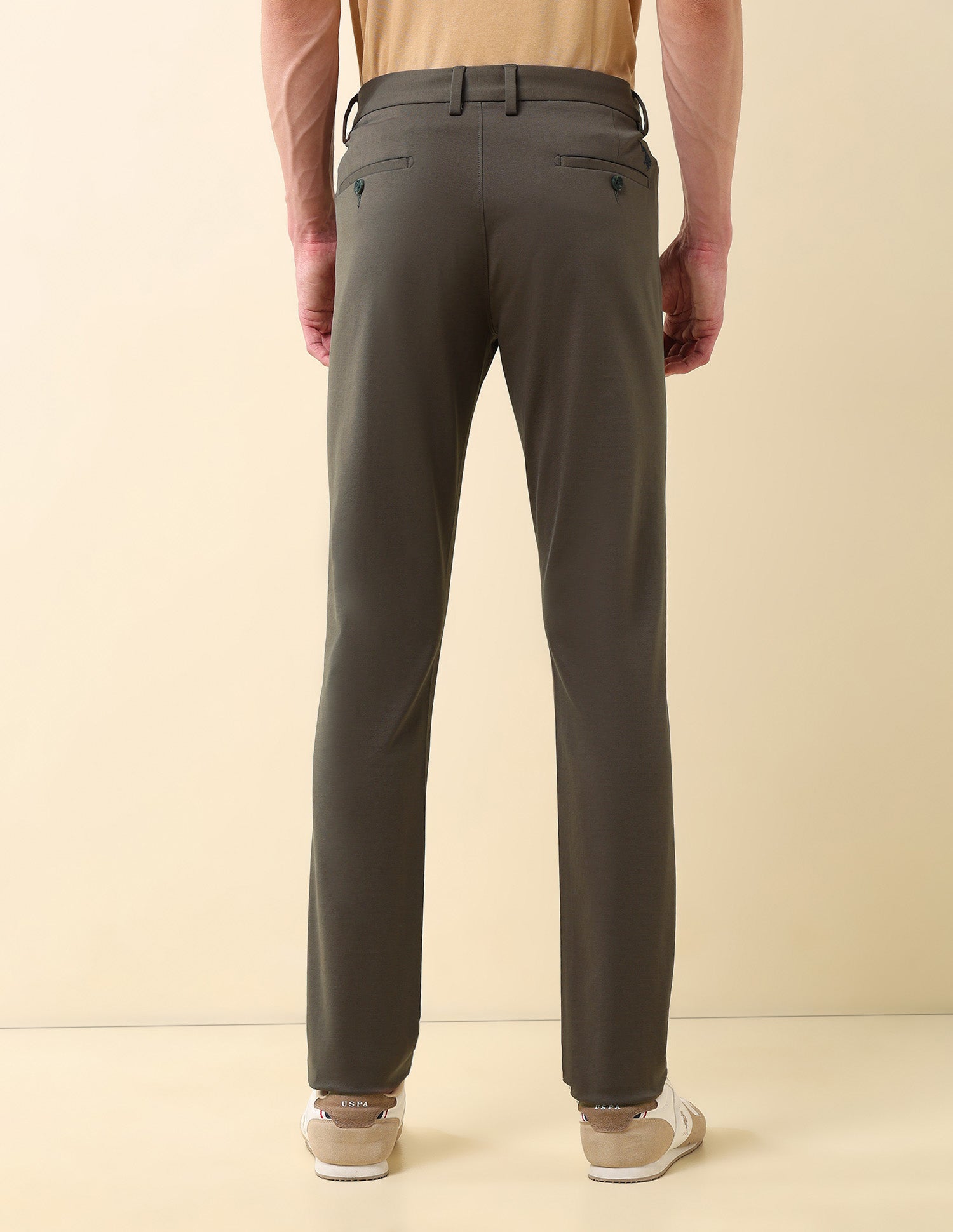 Austin Slim Fit Twill Trousers Brown - U.S. POLO ASSN. | Large