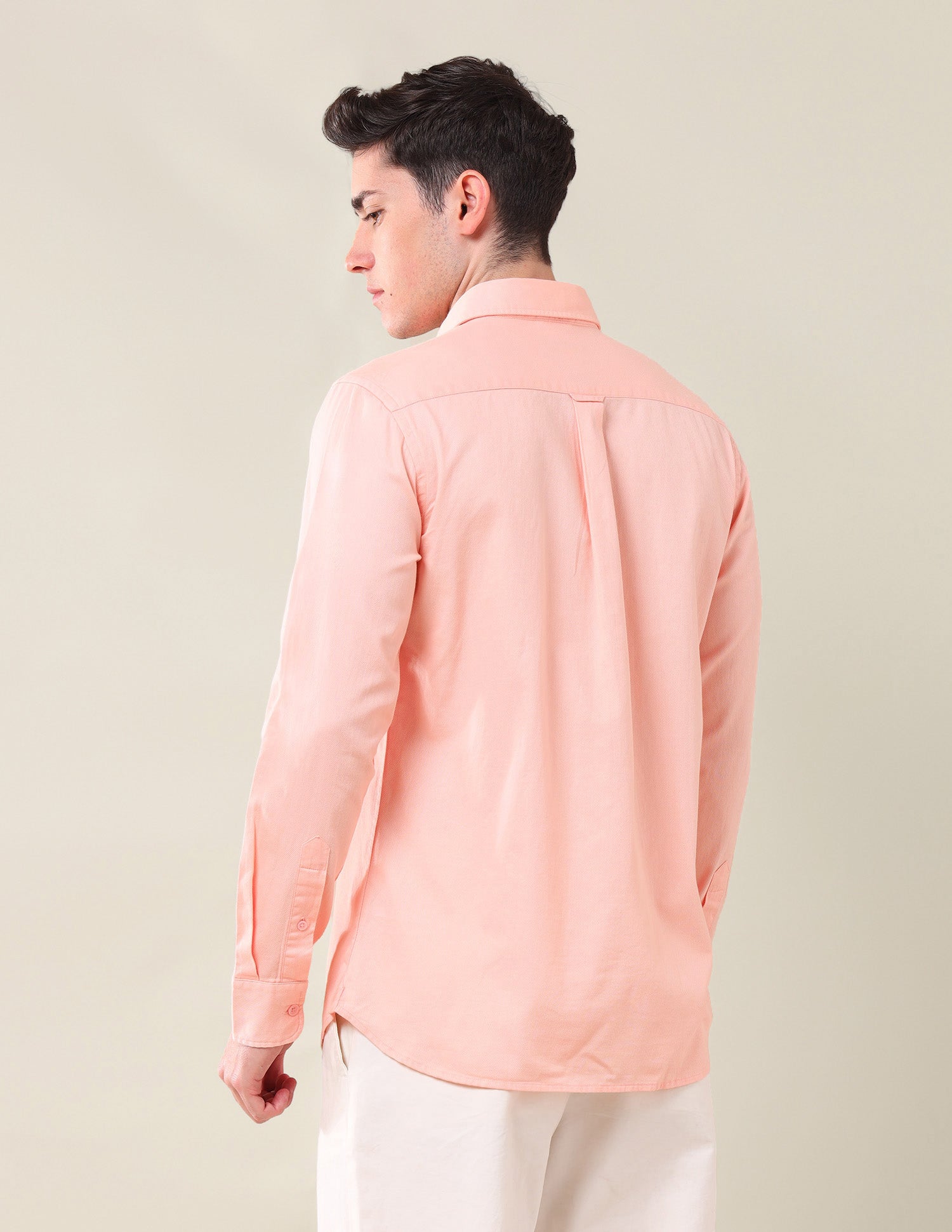 Solid Tailored Fit Shirt Peach - U.S. Polo Assn. India | Large