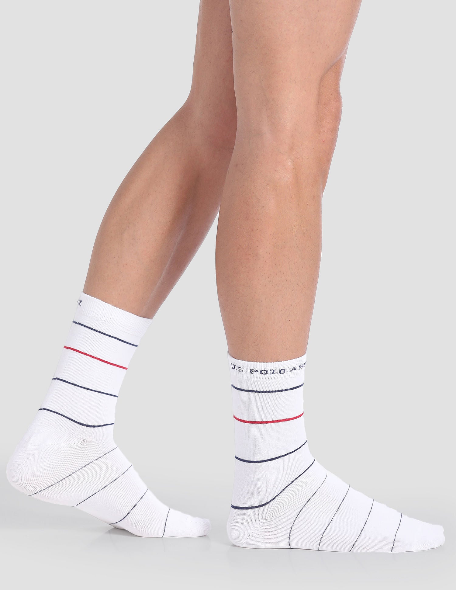 Cotton Polyamide Elastane I647 Socks - Pack Of 3 White - U.S. POLO ASSN. | Large
