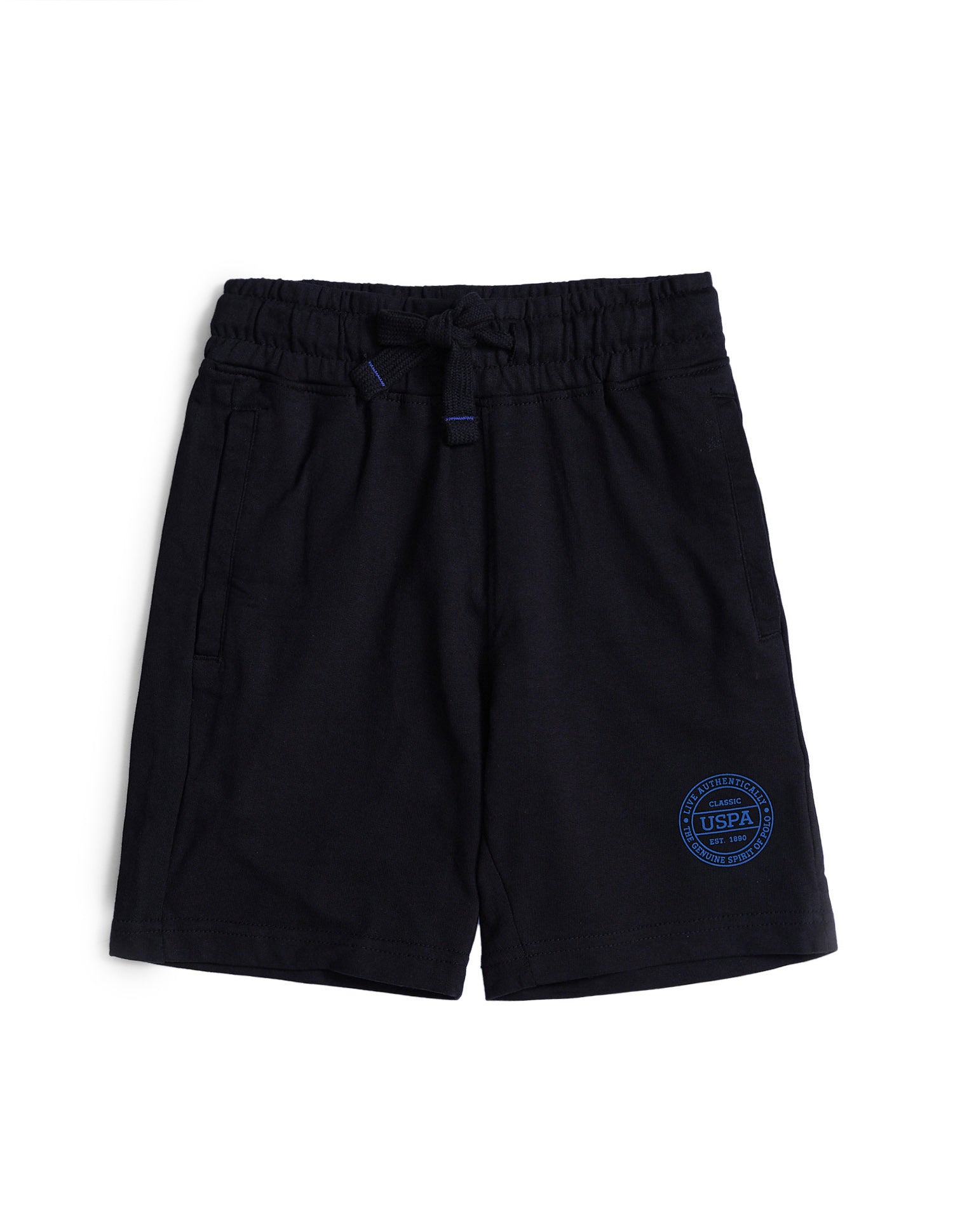 Pure Cotton Mid Rise IKSA Shorts - Pack Of 1 Black - U.S. POLO ASSN. | Large