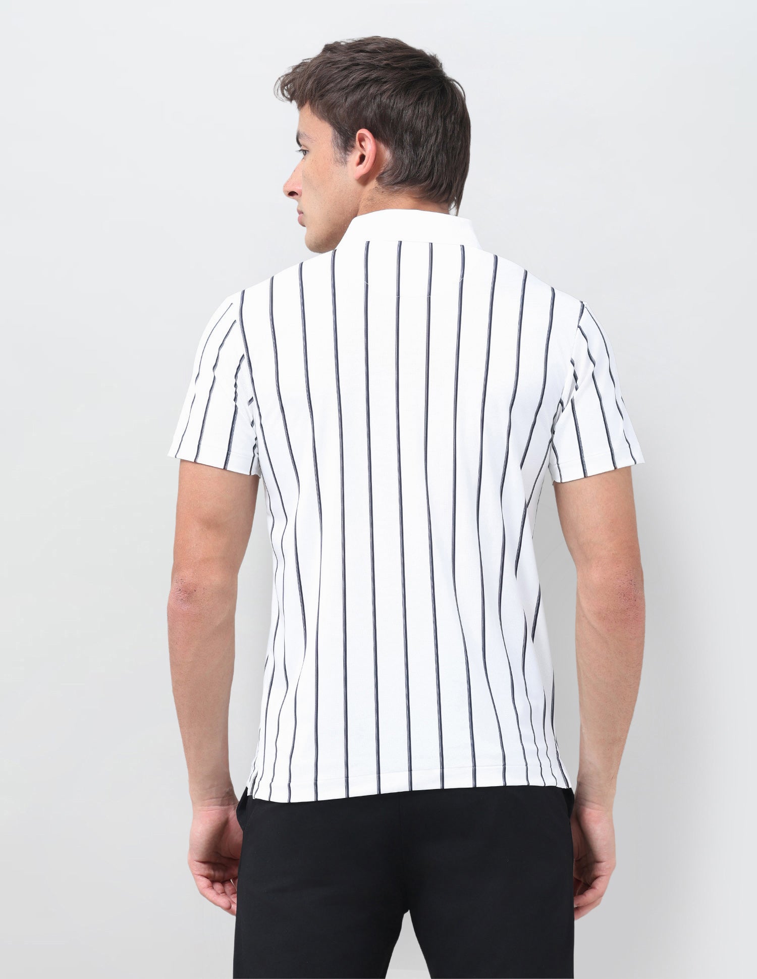 Vertical Striped Slim Fit Polo Shirt White - U.S. Polo Assn. India | Large