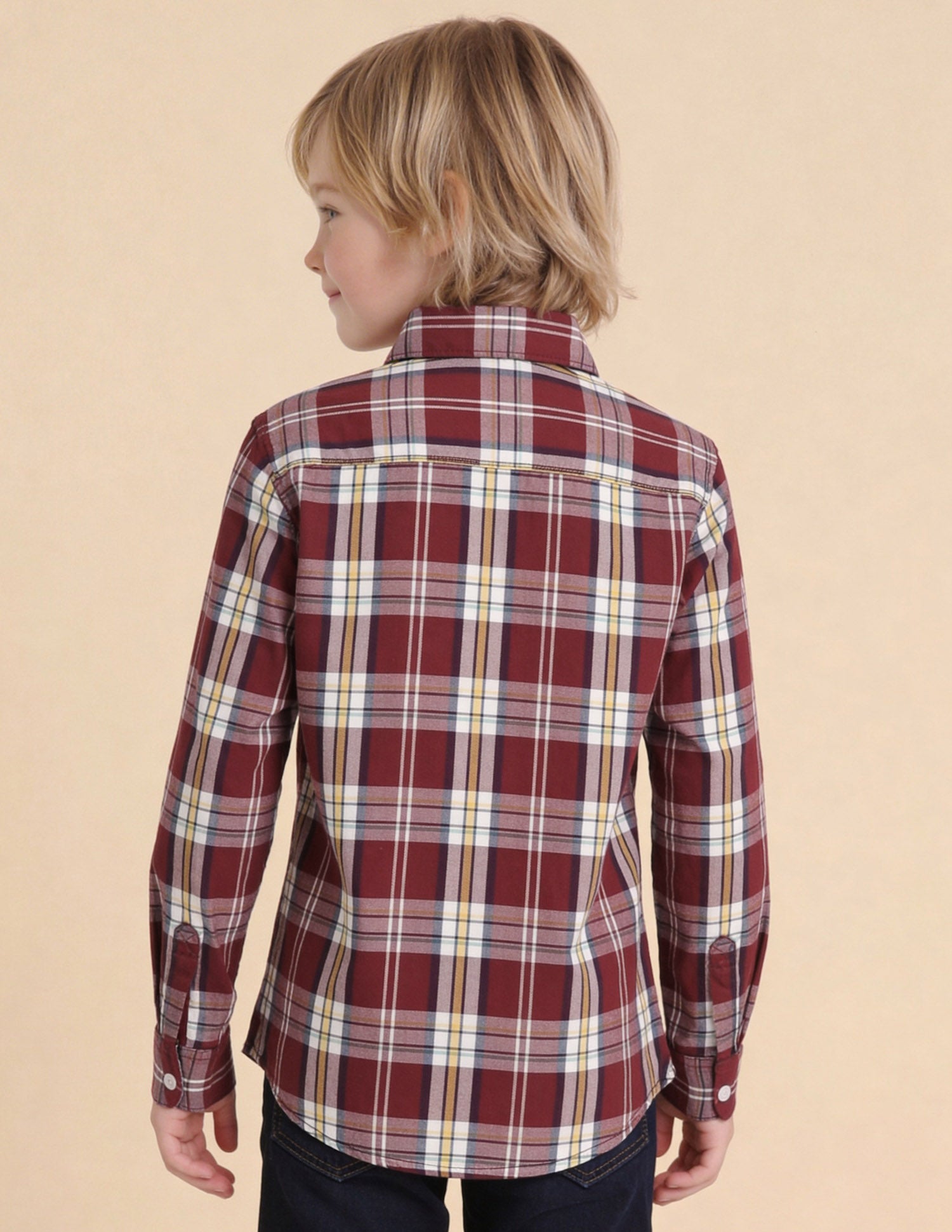 Twill Plaid Checked Shirt Maroon - U.S. Polo Assn. India | Large