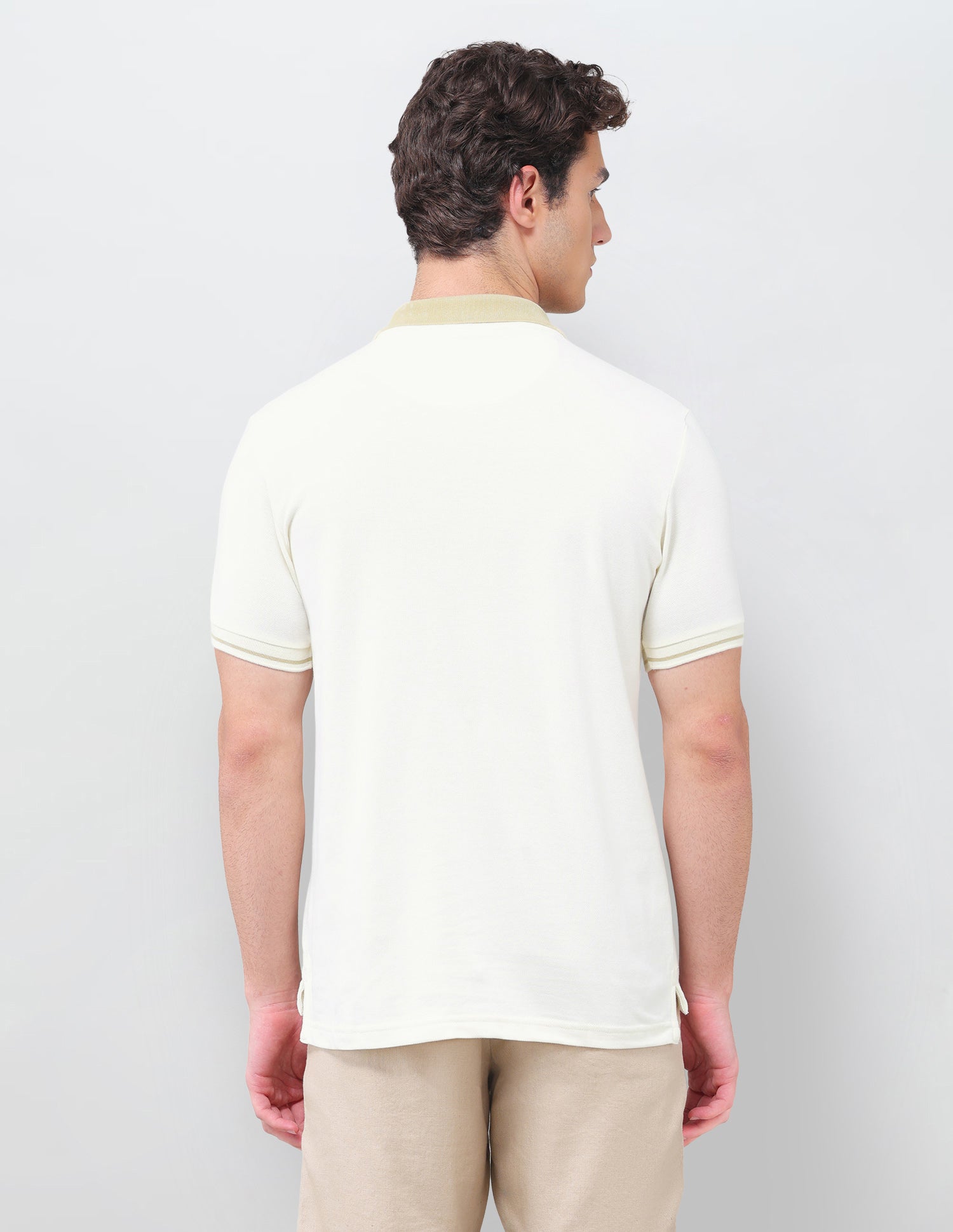 Solid Regular Fit Polo Shirt Off White - U.S. Polo Assn. India | Large