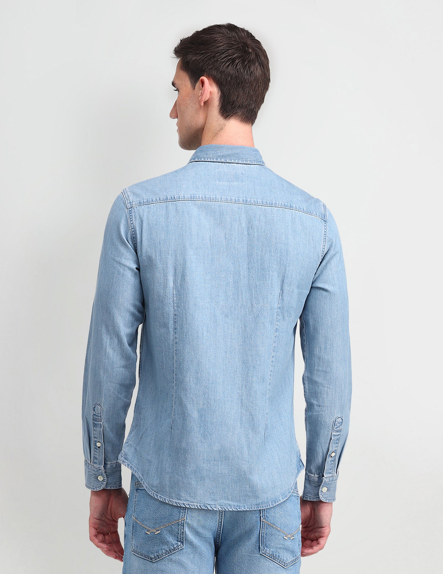 Chambray Washed Slub Shirt Blue - U.S. POLO ASSN. | Large