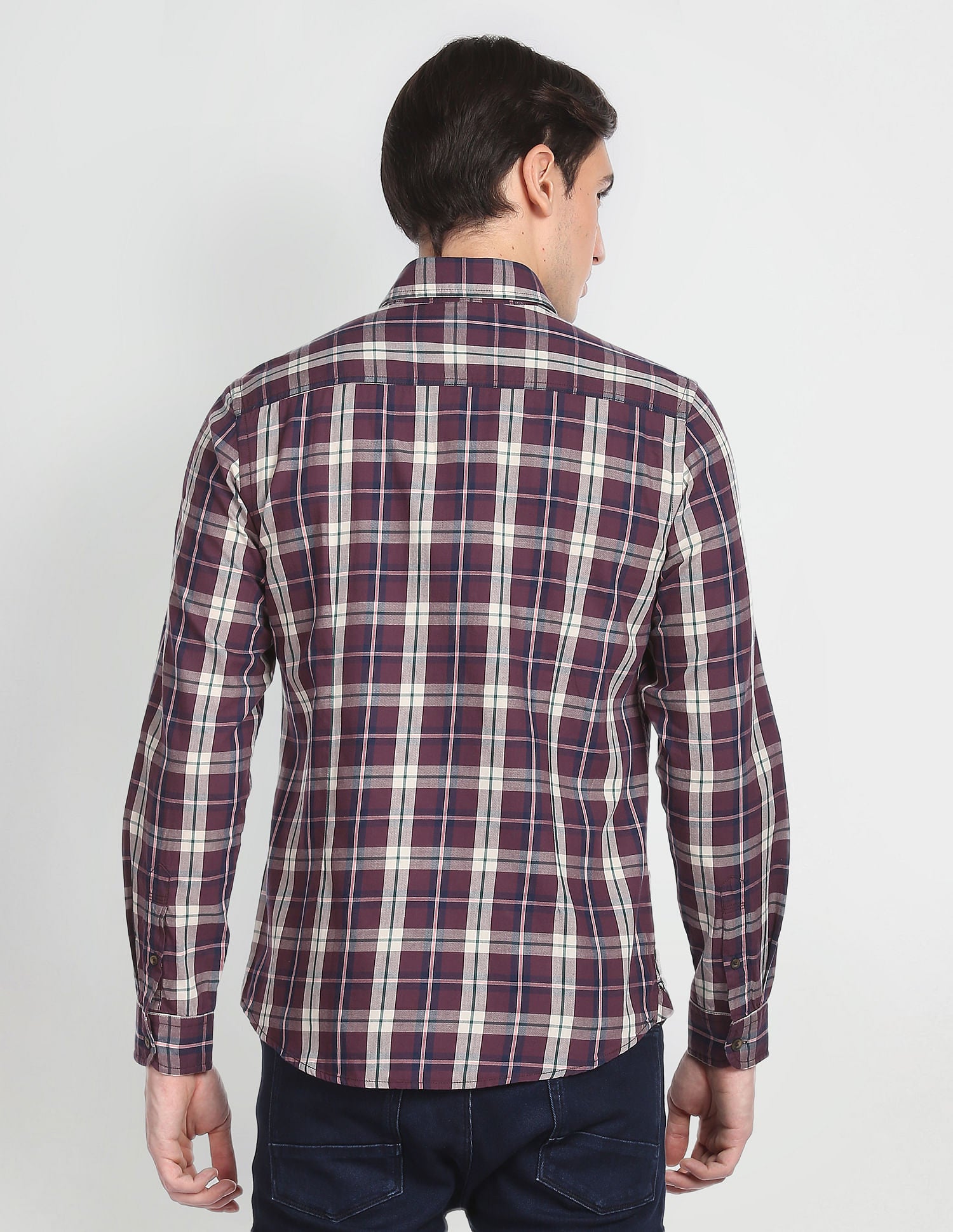 Outdoor Check Twill Shirt Wine - U.S. Polo Assn. India | Large